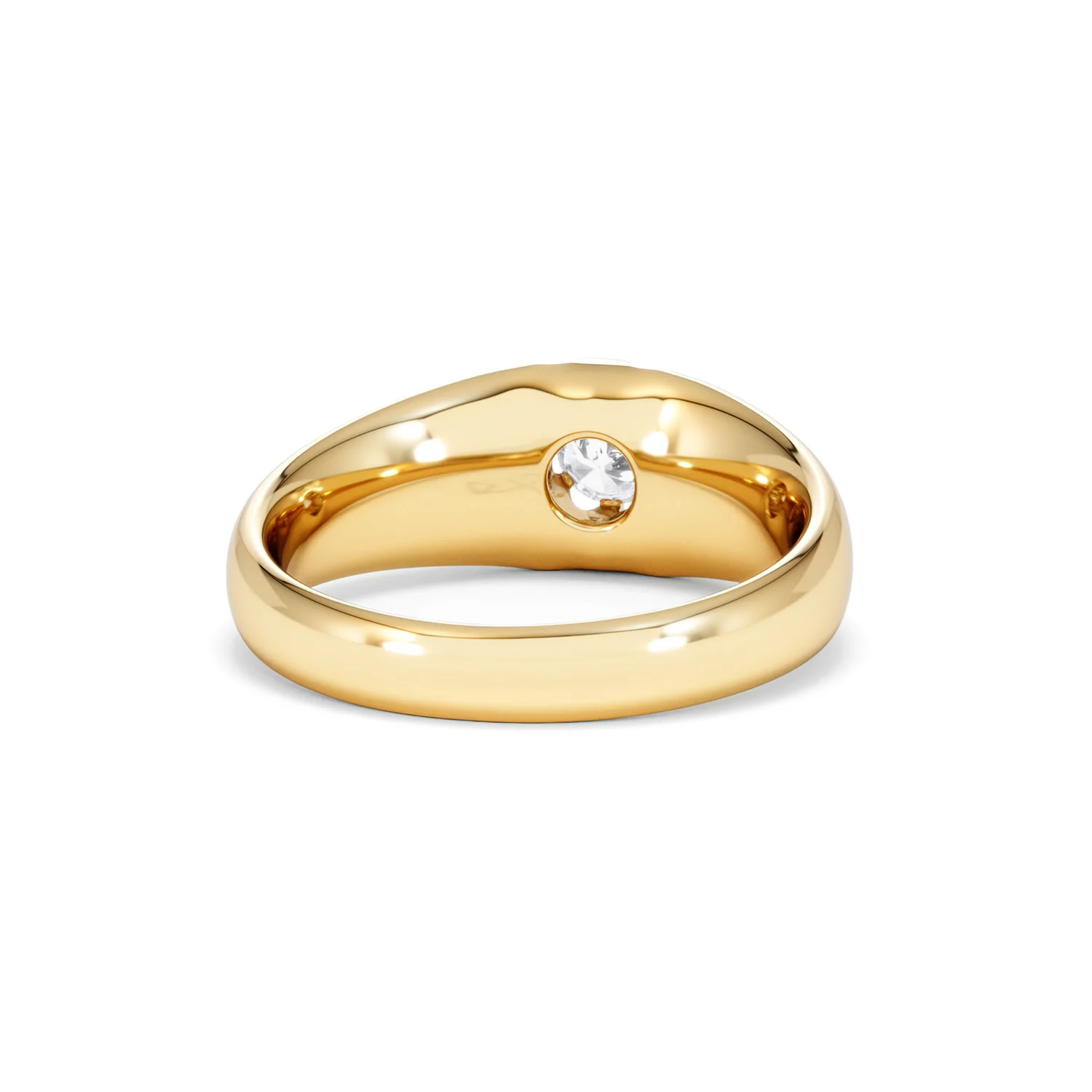 Lab Diamond Signet Ring 0.25ct Round Cut in 18K Gold Vermeil - Image 46