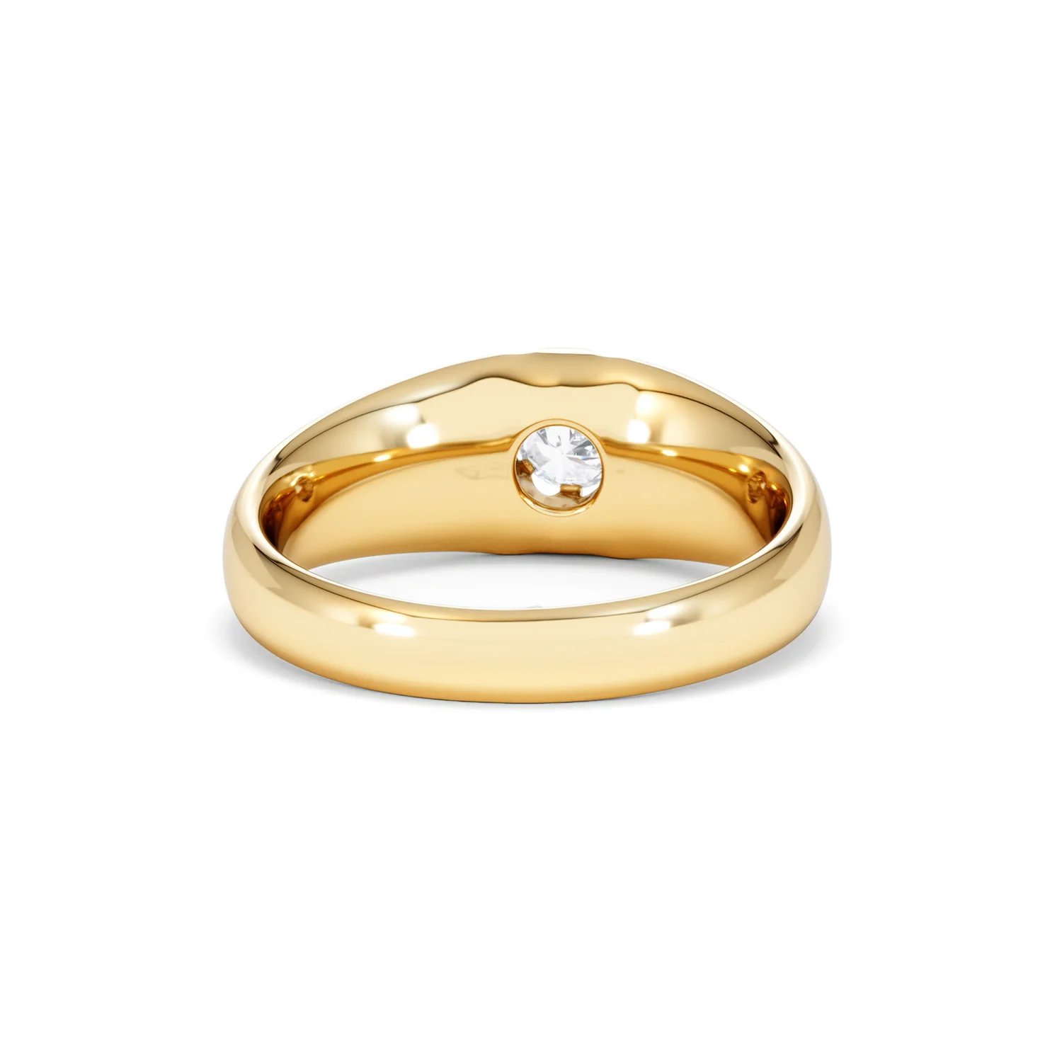 Lab Diamond Signet Ring 0.25ct Round Cut in 18K Gold Vermeil - Image 47