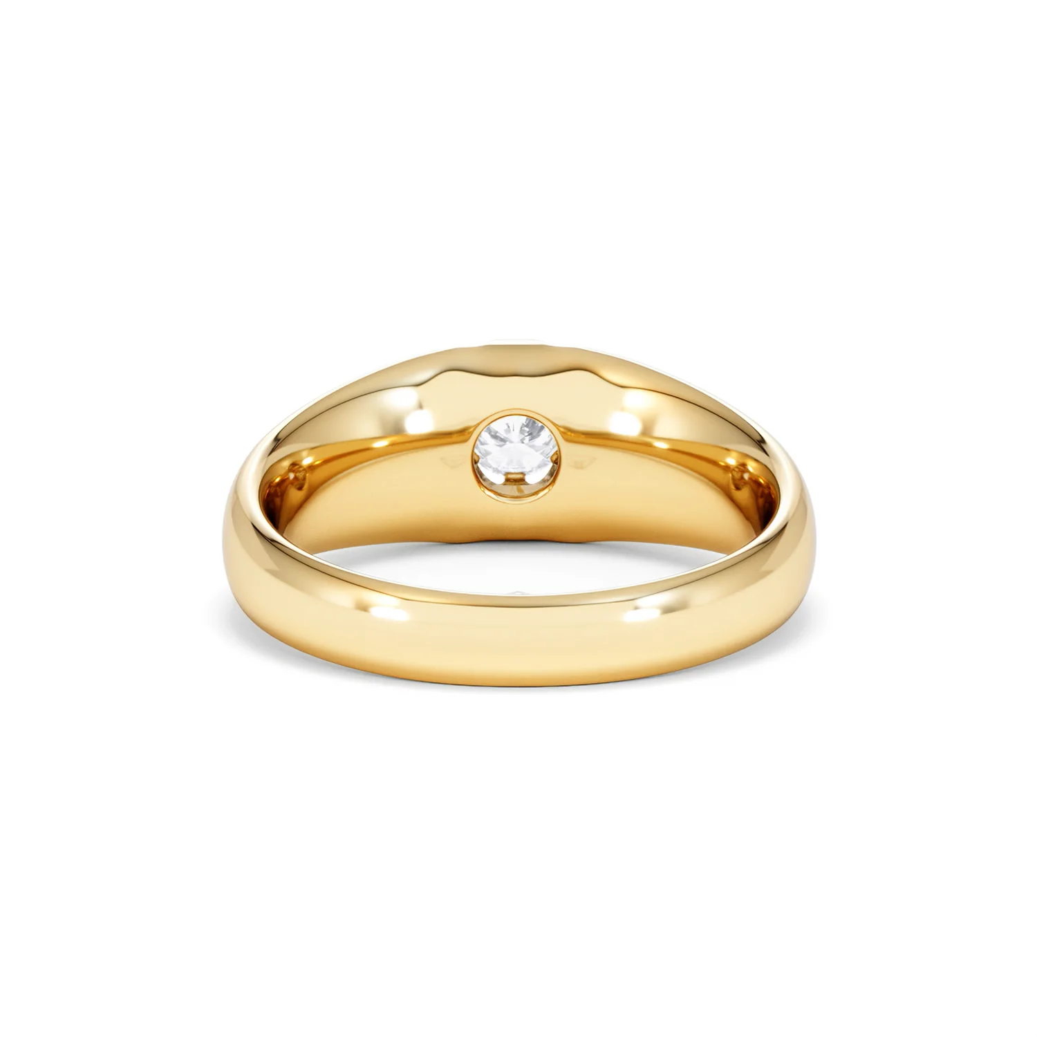 Lab Diamond Signet Ring 0.25ct Round Cut in 18K Gold Vermeil - Image 49