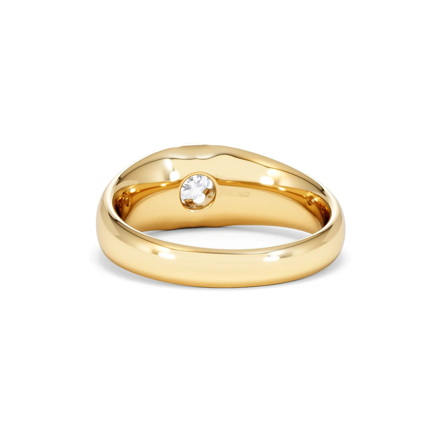 Lab Diamond Signet Ring 0.25ct Round Cut in 18K Gold Vermeil - Image 52