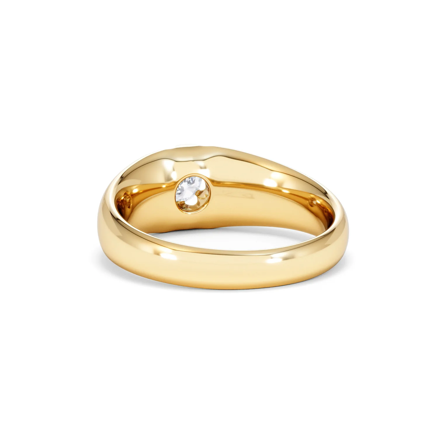Lab Diamond Signet Ring 0.25ct Round Cut in 18K Gold Vermeil - Image 53