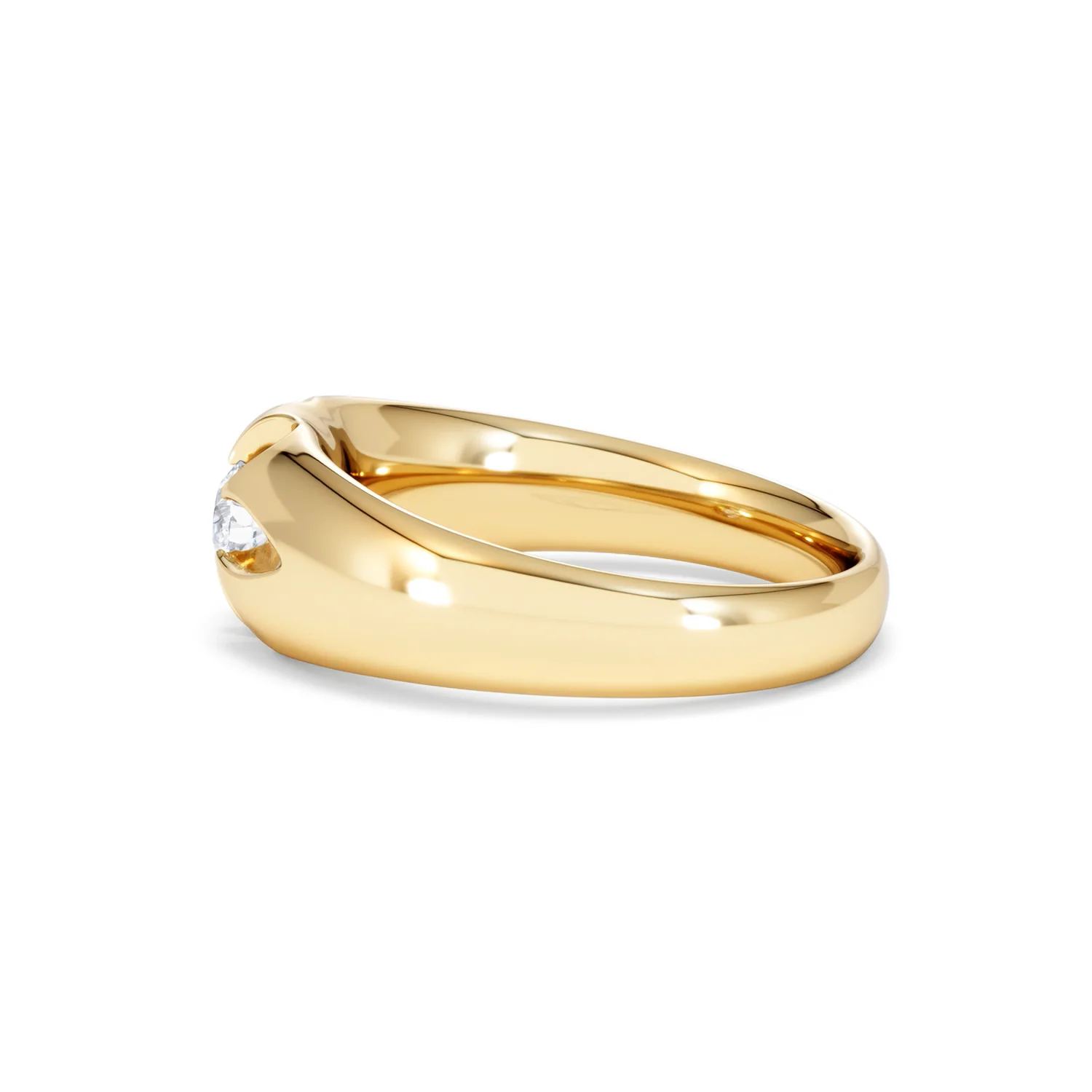 Lab Diamond Signet Ring 0.25ct Round Cut in 18K Gold Vermeil - Image 68