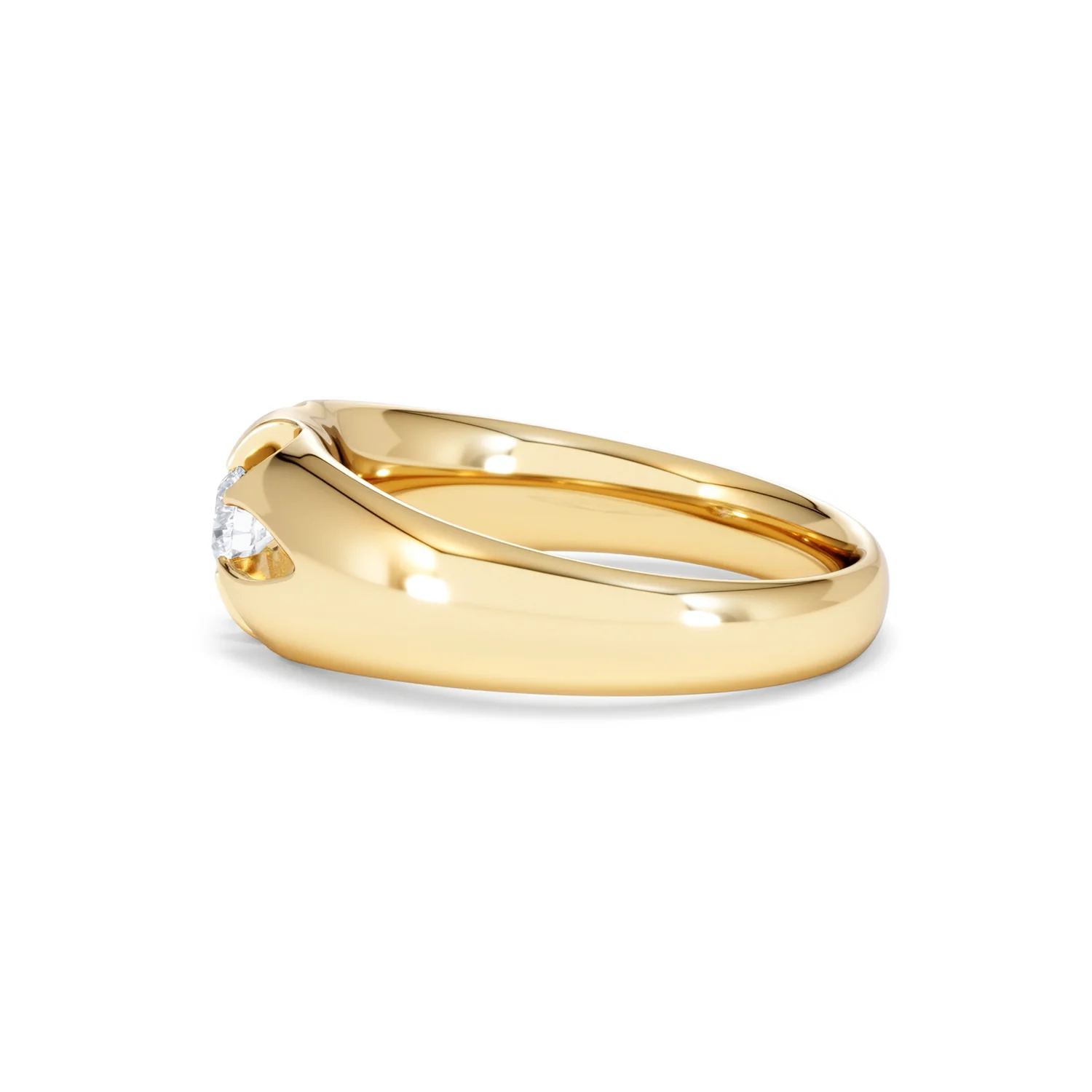 Lab Diamond Signet Ring 0.25ct Round Cut in 18K Gold Vermeil - Image 69