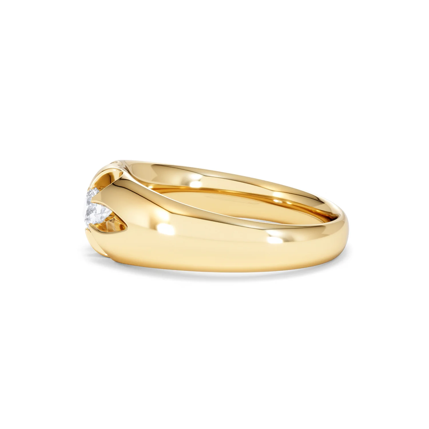 Lab Diamond Signet Ring 0.25ct Round Cut in 18K Gold Vermeil - Image 71