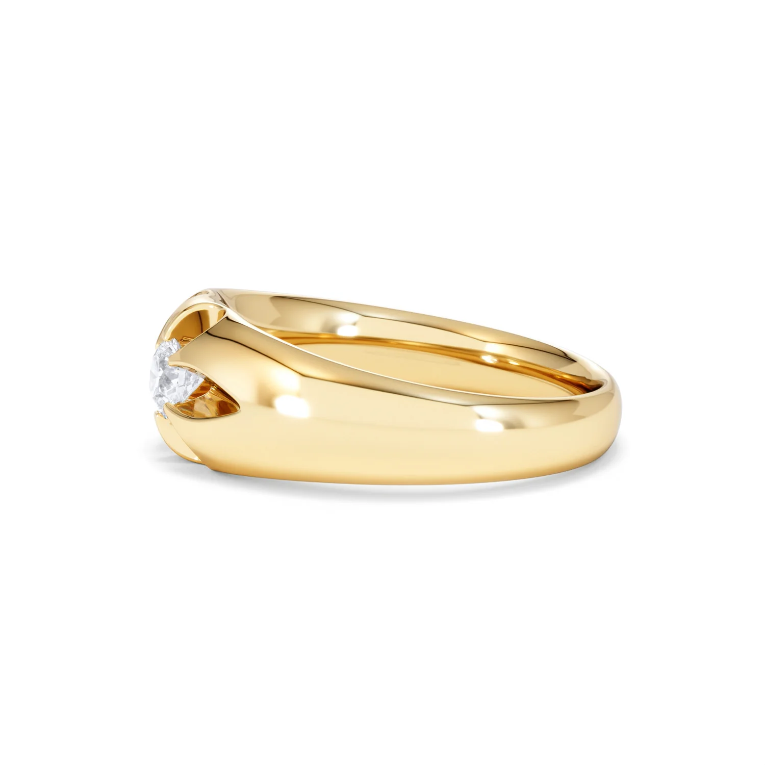 Lab Diamond Signet Ring 0.25ct Round Cut in 18K Gold Vermeil - Image 72