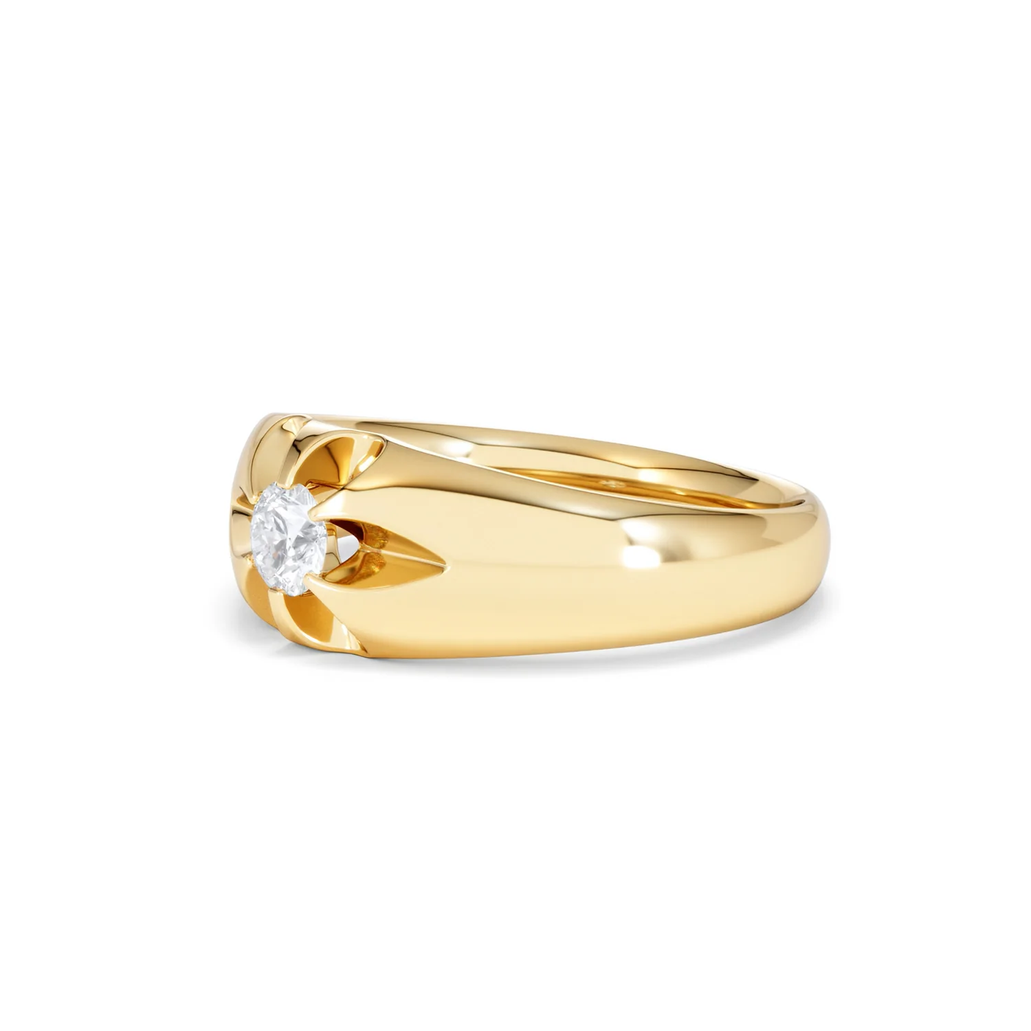 Lab Diamond Signet Ring 0.25ct Round Cut in 18K Gold Vermeil - Image 78