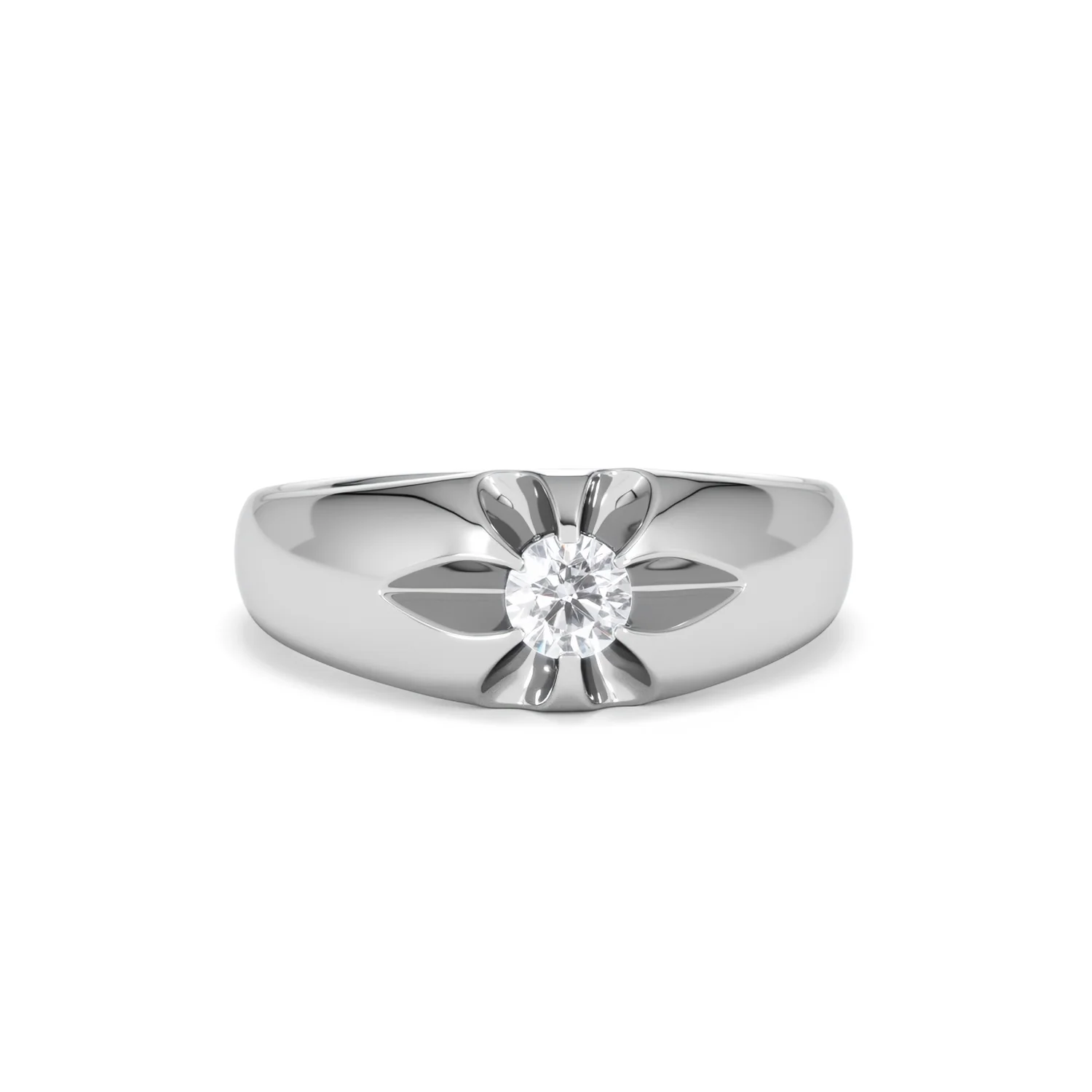 Lab Diamond Signet Ring 0.25ct Round Cut in 925 Silver - Image 10