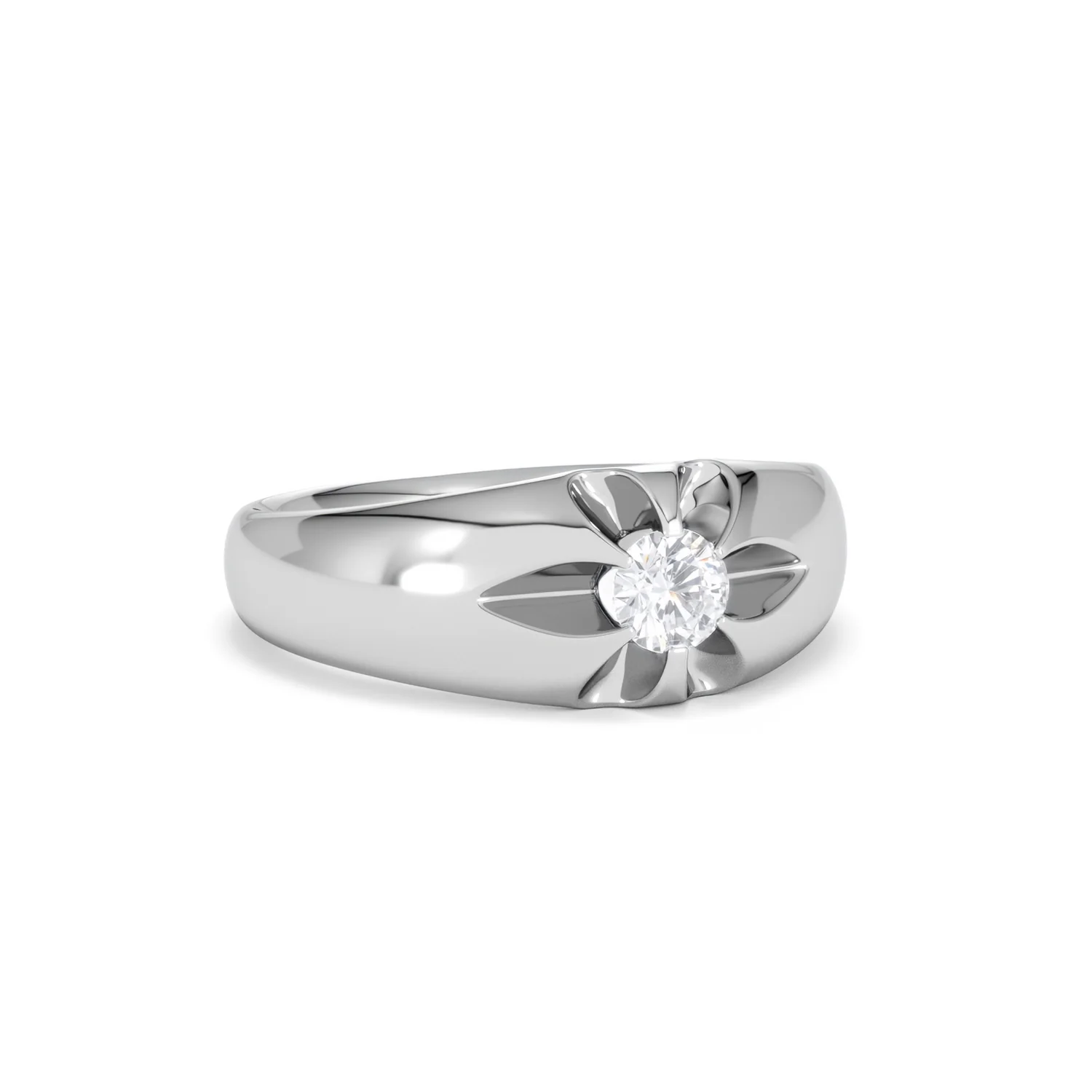 Lab Diamond Signet Ring 0.25ct Round Cut in 925 Silver - Image 14