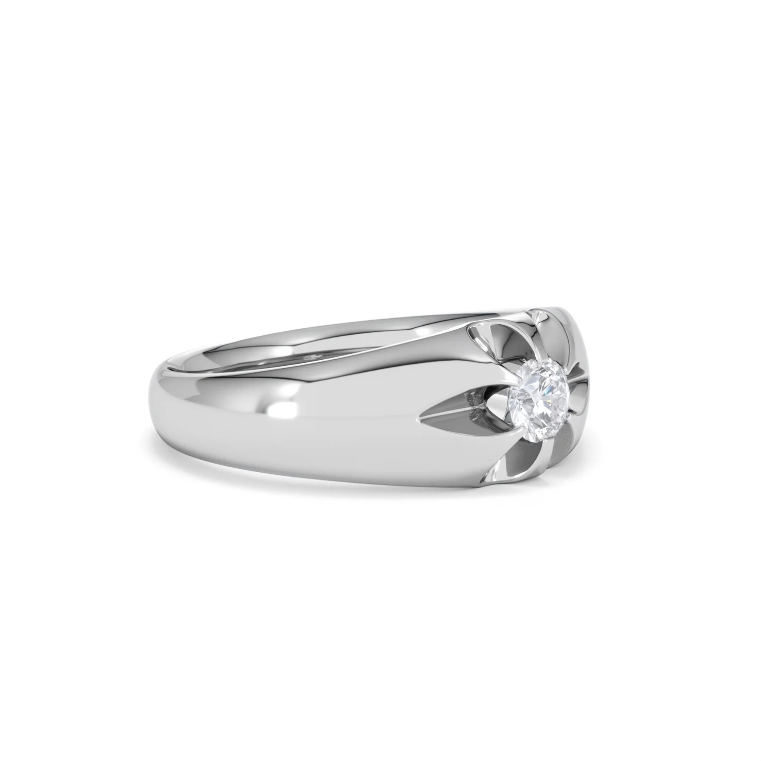 Lab Diamond Signet Ring 0.25ct Round Cut in 925 Silver - Image 19