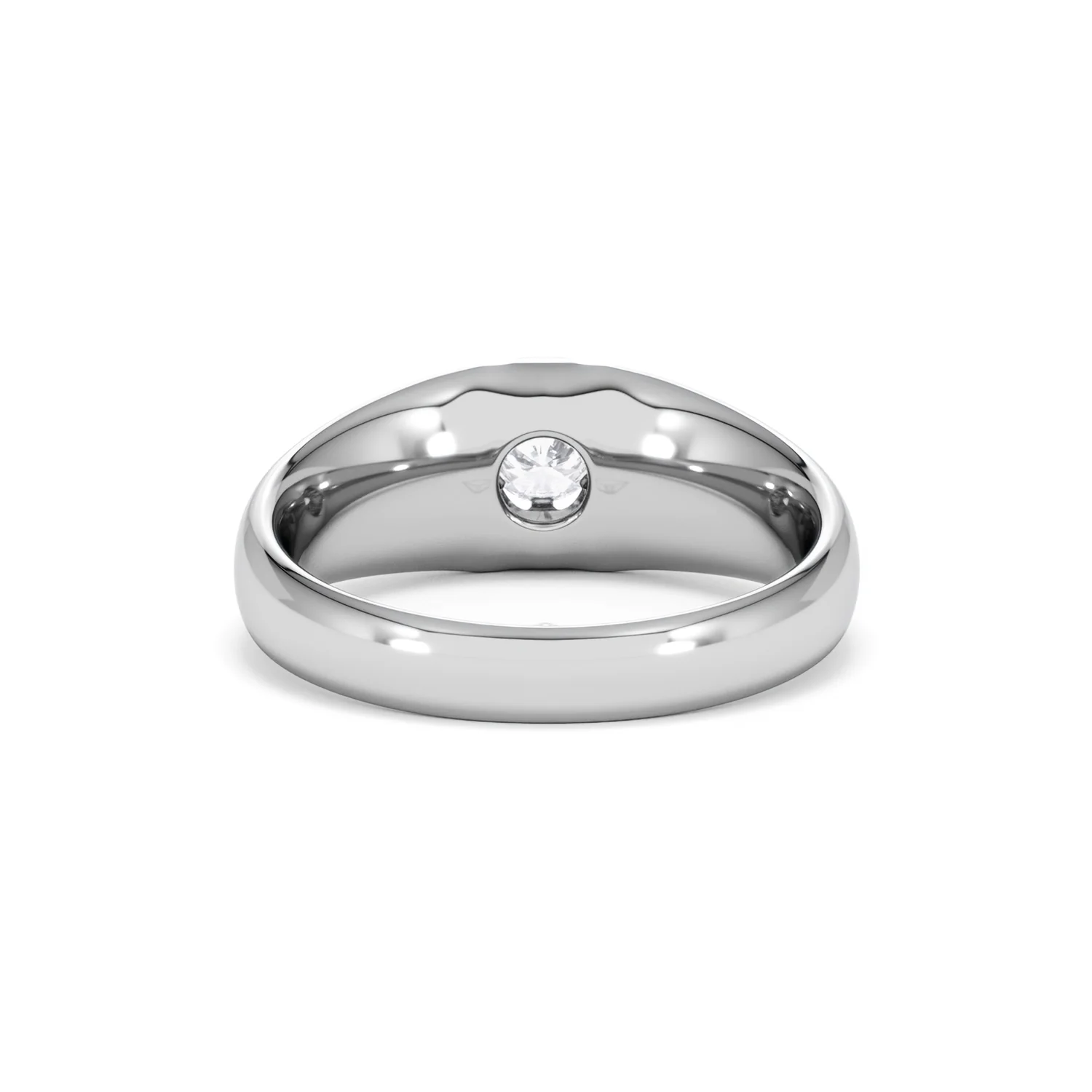 Lab Diamond Signet Ring 0.25ct Round Cut in 925 Silver - Image 49