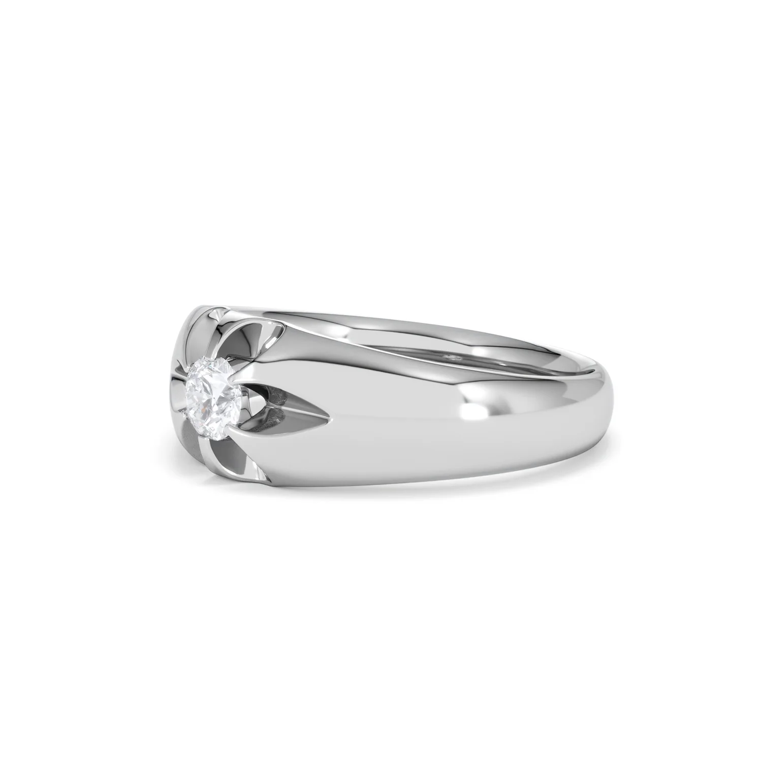 Lab Diamond Signet Ring 0.25ct Round Cut in 925 Silver - Image 78