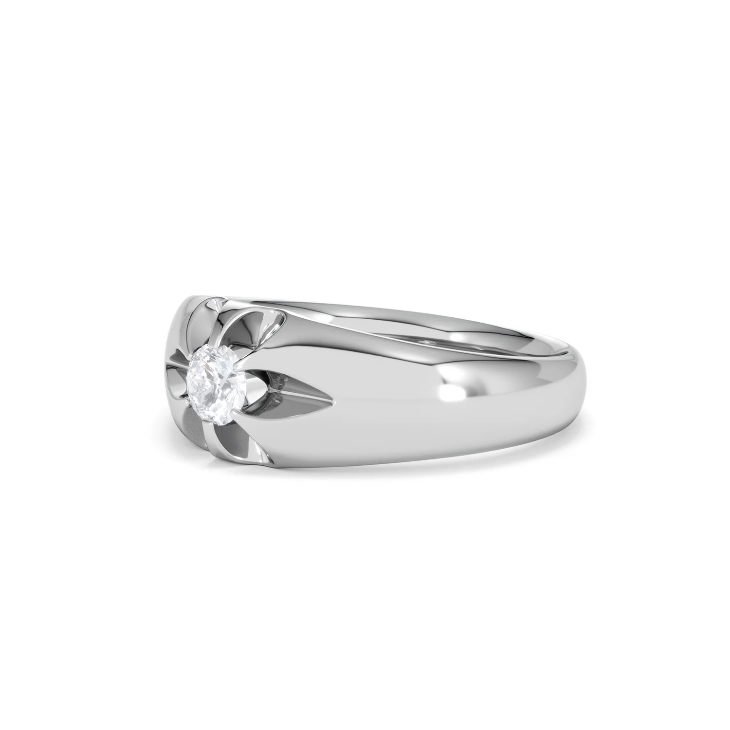 Lab Diamond Signet Ring 0.25ct Round Cut in 925 Silver - Image 79