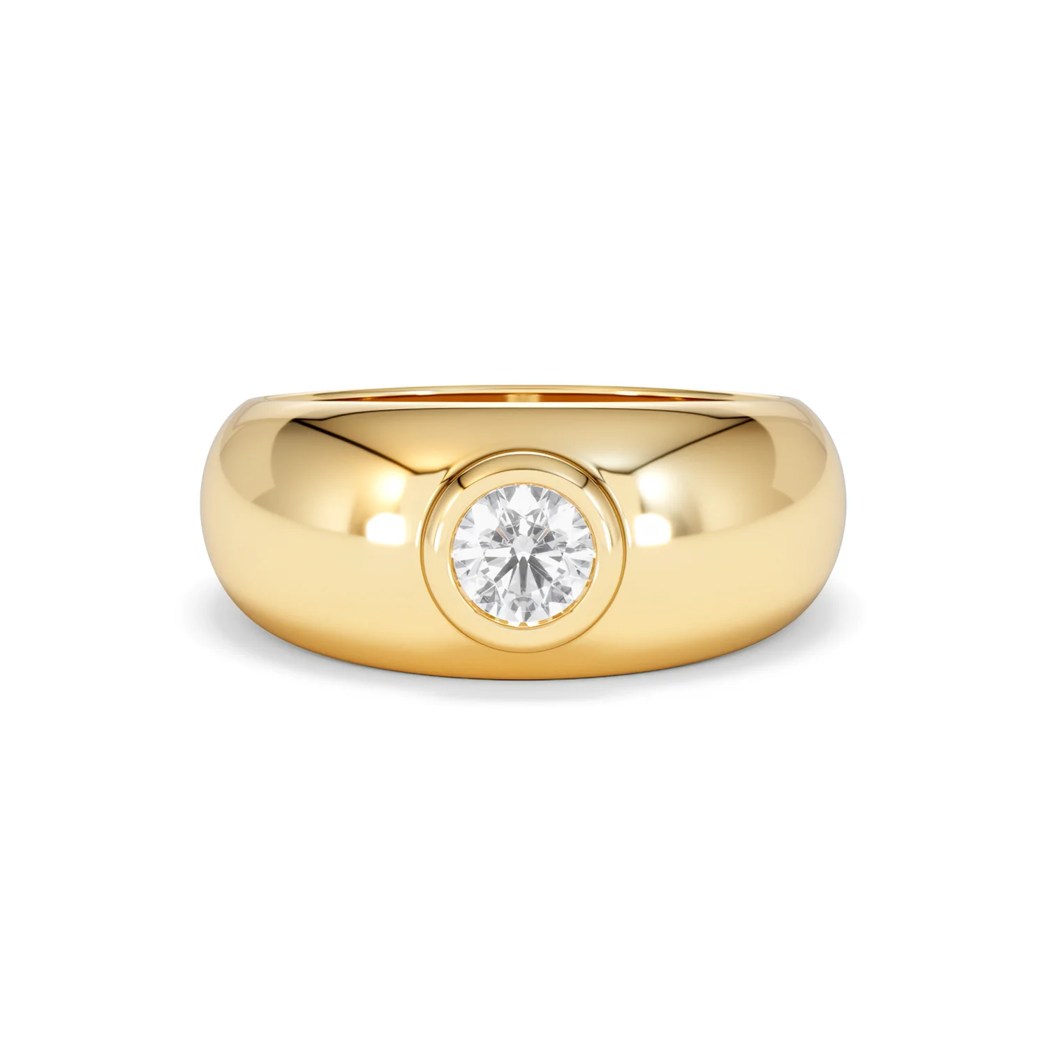 Lab Diamond Signet Ring 0.50ct in 18K Gold Vermeil H/SI - Image 10