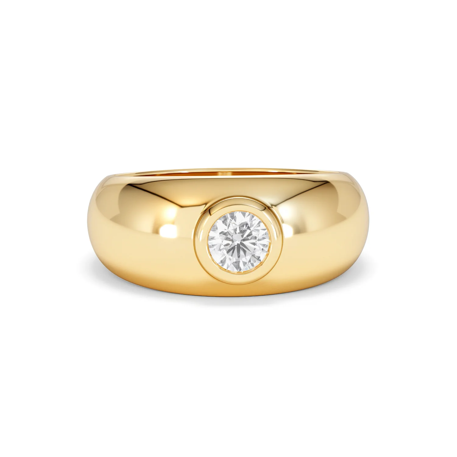 Lab Diamond Signet Ring 0.50ct in 18K Gold Vermeil H/SI - Image 11
