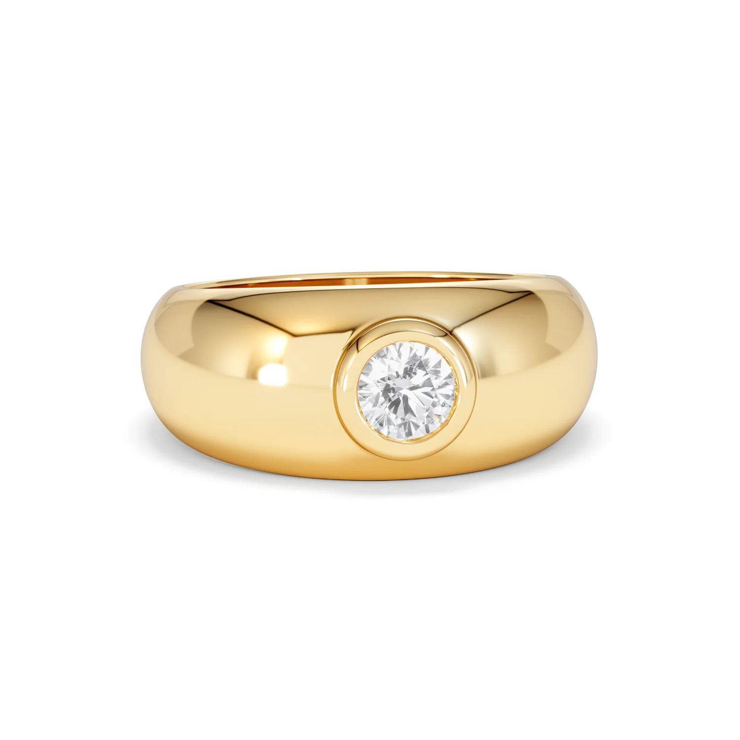 Lab Diamond Signet Ring 0.50ct in 18K Gold Vermeil H/SI - Image 12