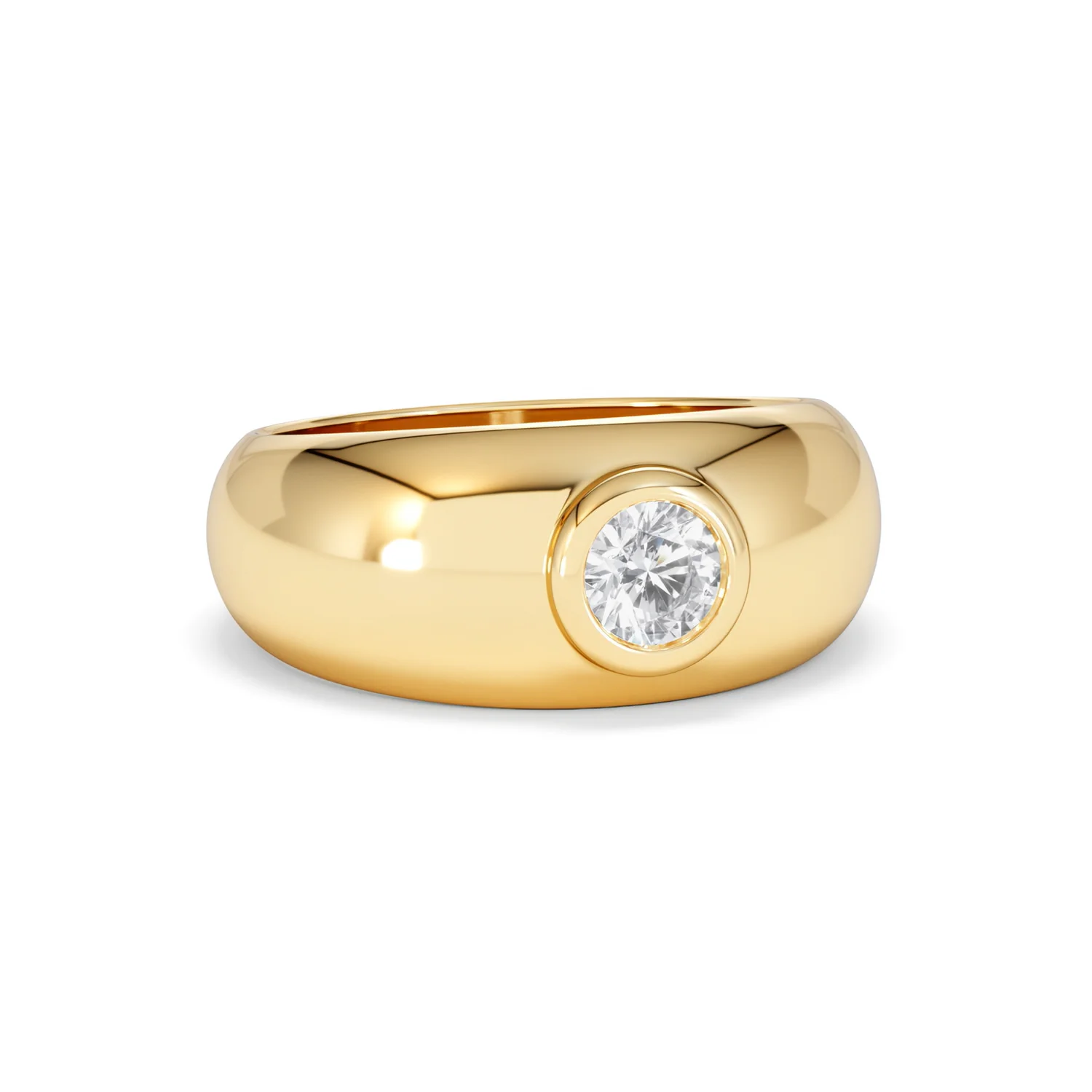 Lab Diamond Signet Ring 0.50ct in 18K Gold Vermeil H/SI - Image 14