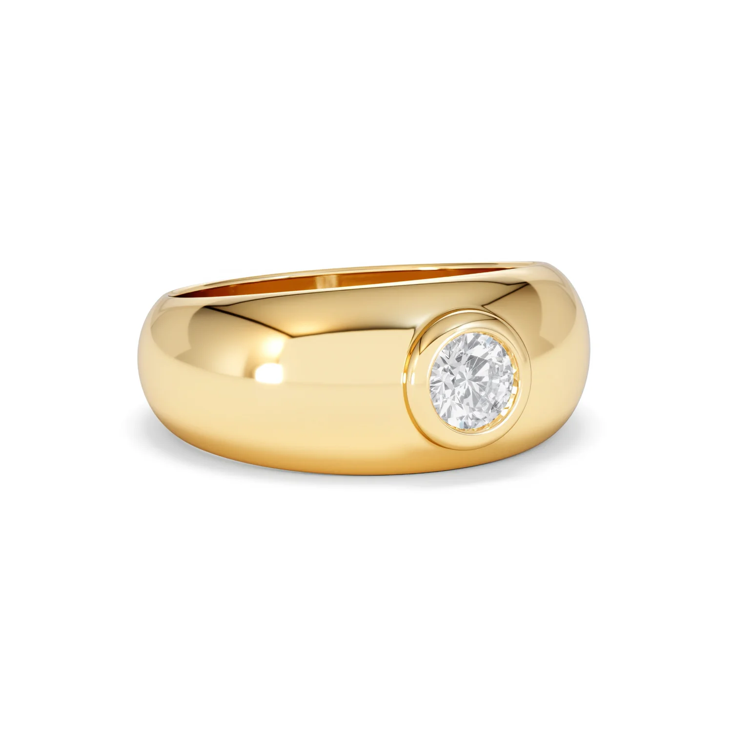 Lab Diamond Signet Ring 0.50ct in 18K Gold Vermeil H/SI - Image 16