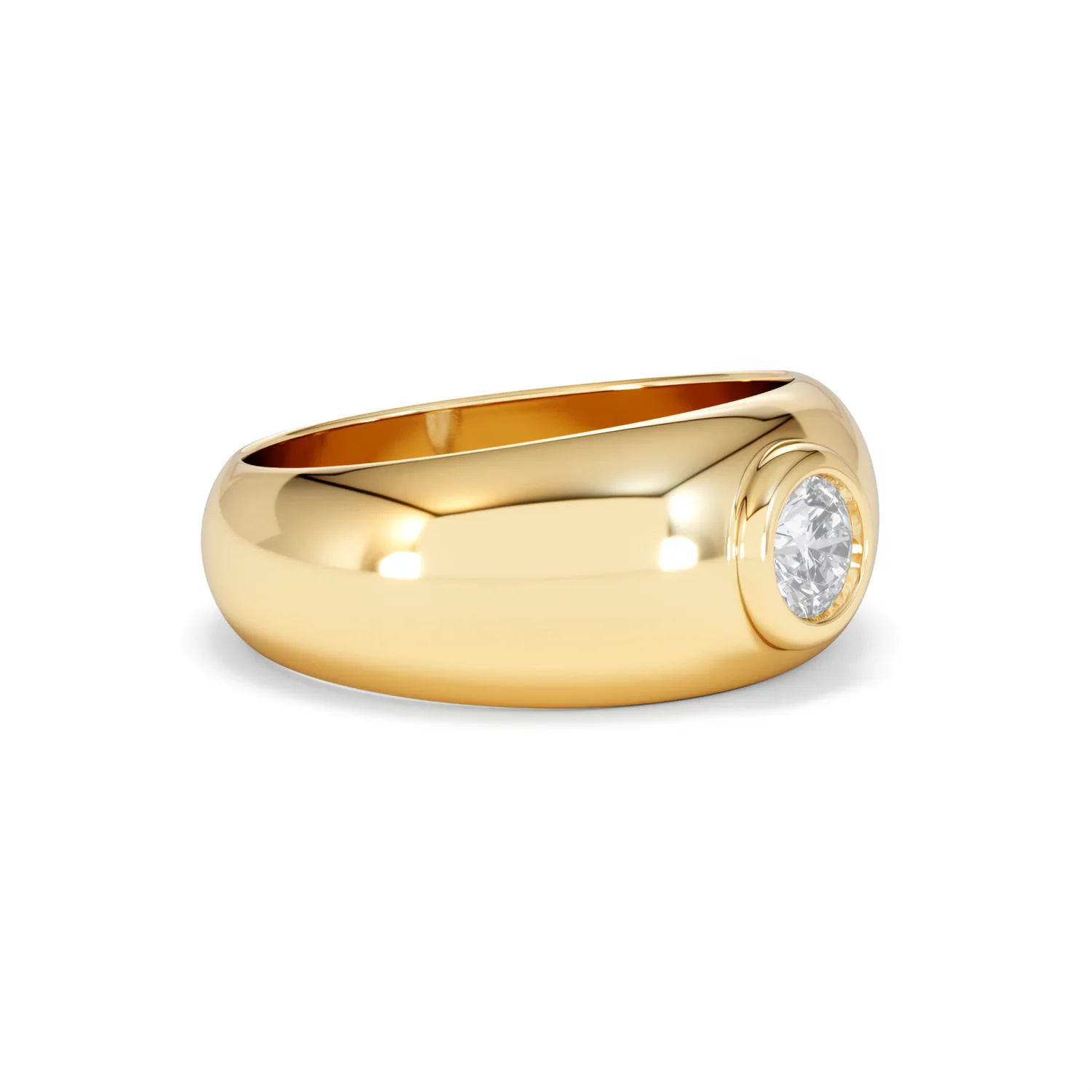 Lab Diamond Signet Ring 0.50ct in 18K Gold Vermeil H/SI - Image 21