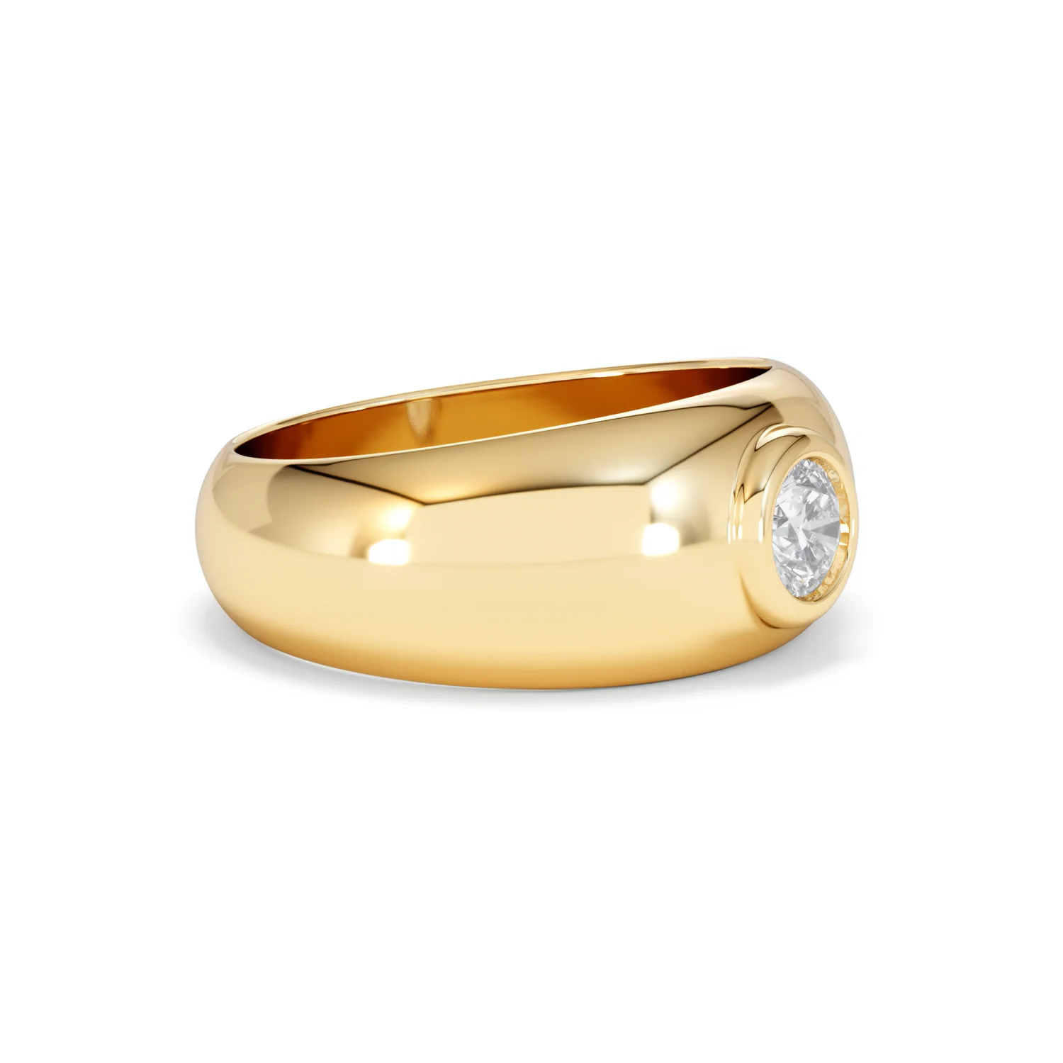 Lab Diamond Signet Ring 0.50ct in 18K Gold Vermeil H/SI - Image 22
