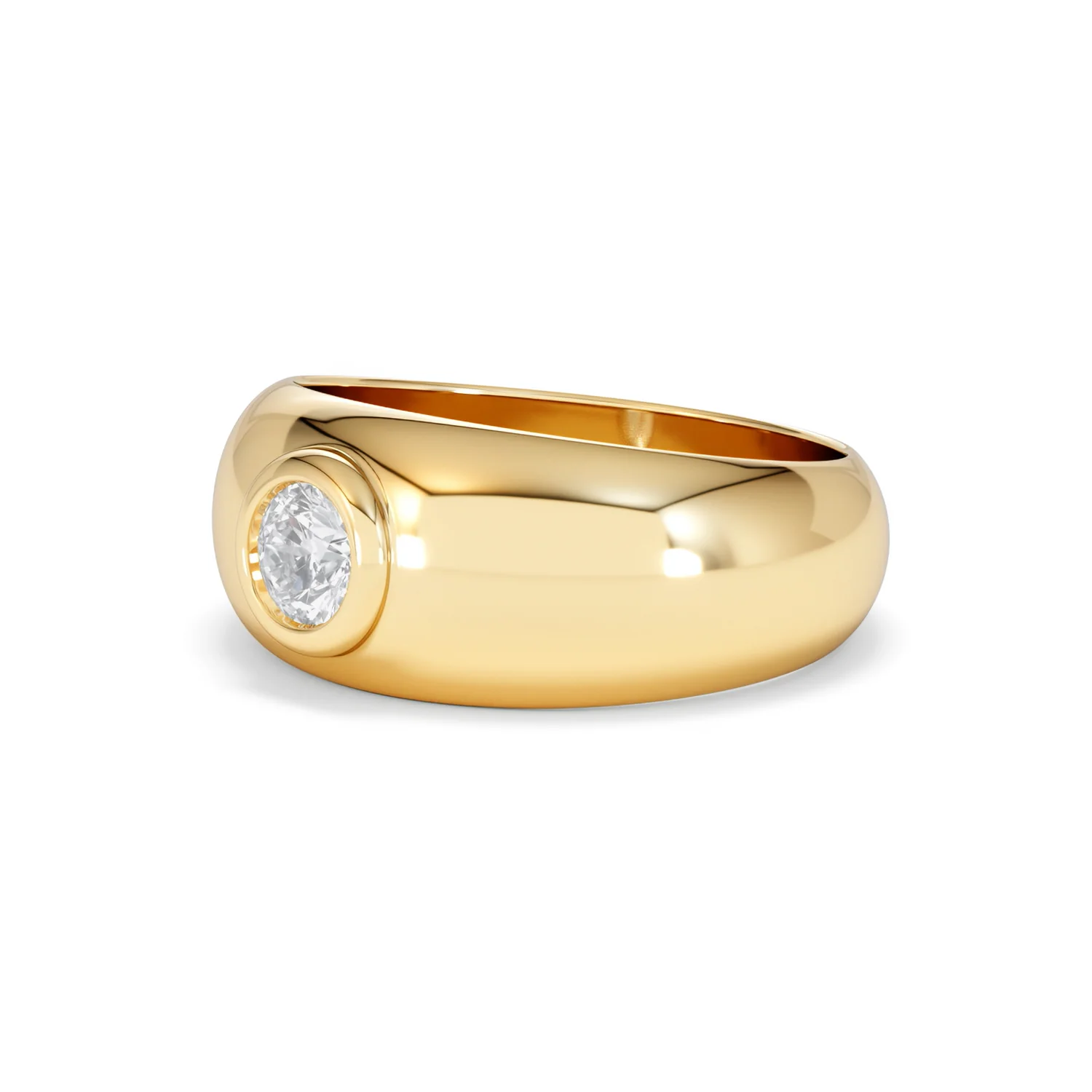 Lab Diamond Signet Ring 0.50ct in 18K Gold Vermeil H/SI - Image 80