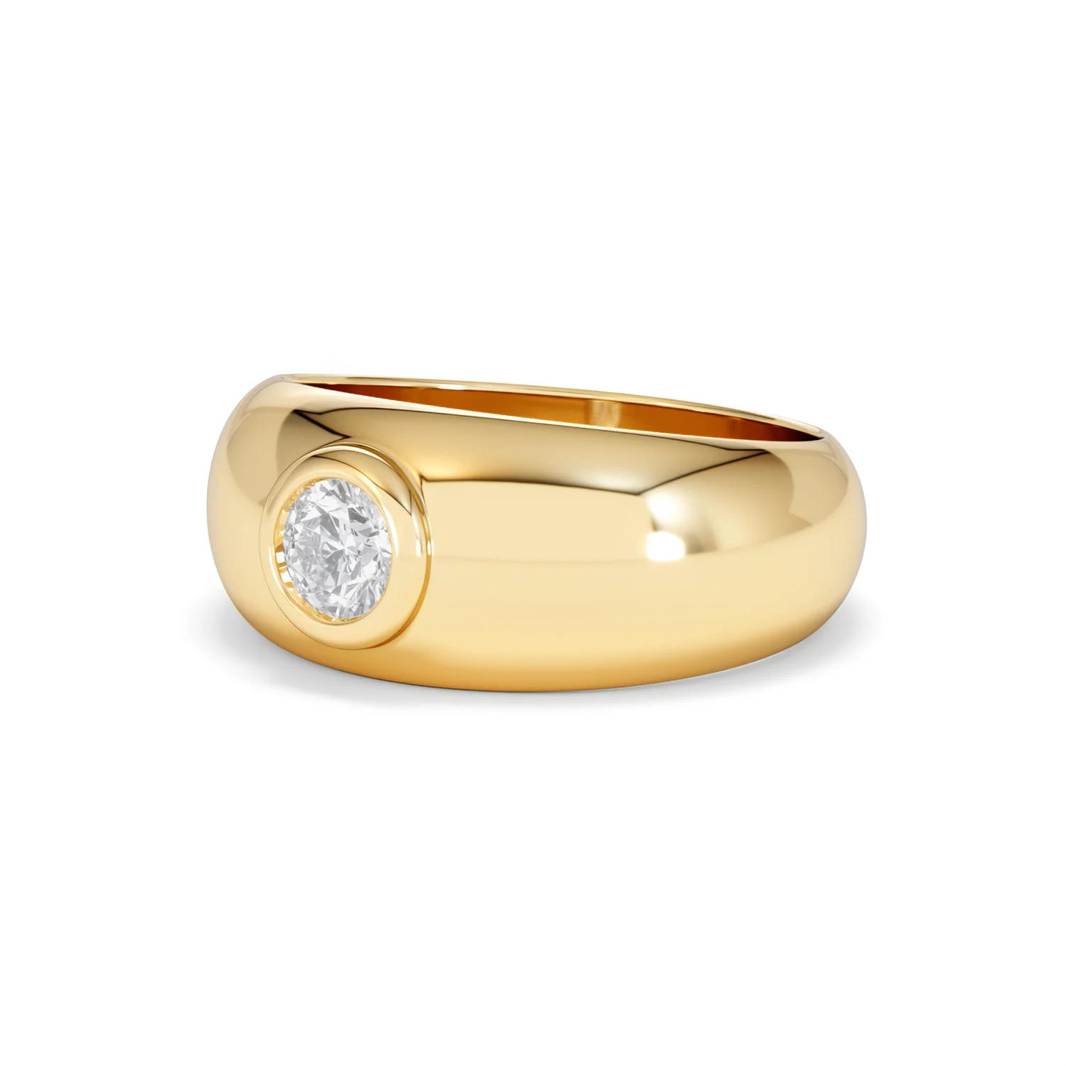 Lab Diamond Signet Ring 0.50ct in 18K Gold Vermeil H/SI - Image 82