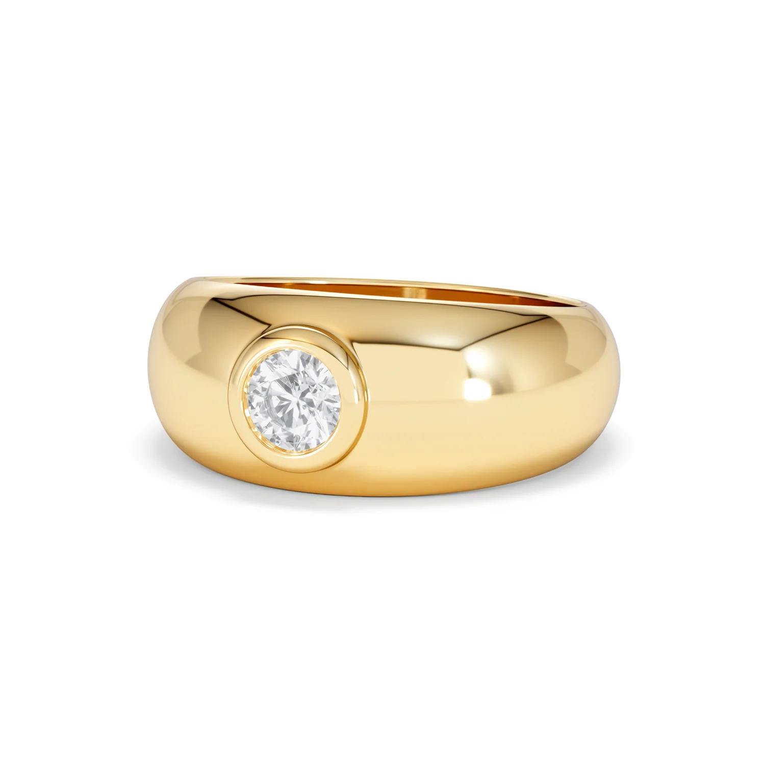 Lab Diamond Signet Ring 0.50ct in 18K Gold Vermeil H/SI - Image 85