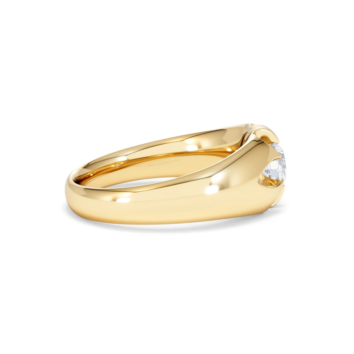 Lab Diamond Signet Ring 0.50ct Round Cut in 18K Gold Vermeil - Image 29