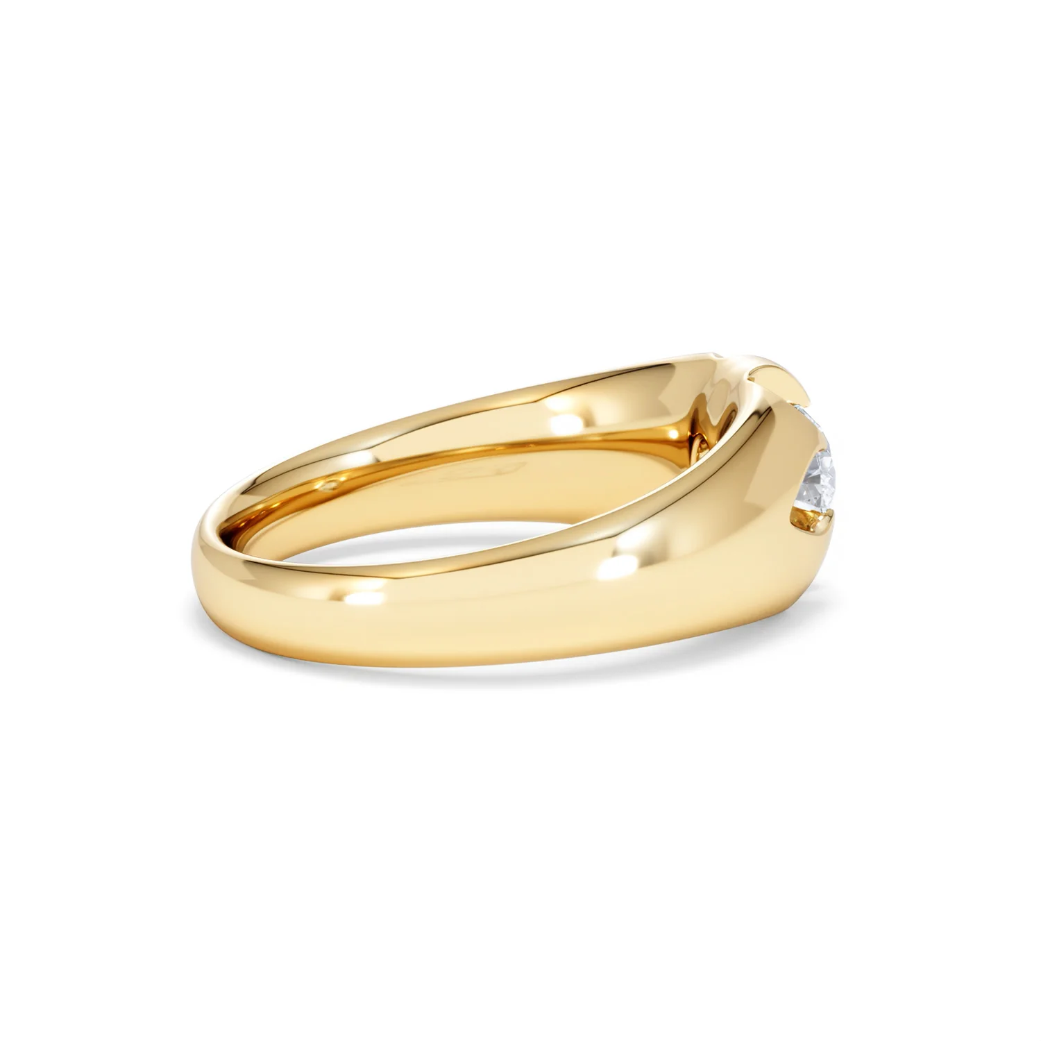 Lab Diamond Signet Ring 0.50ct Round Cut in 18K Gold Vermeil - Image 32