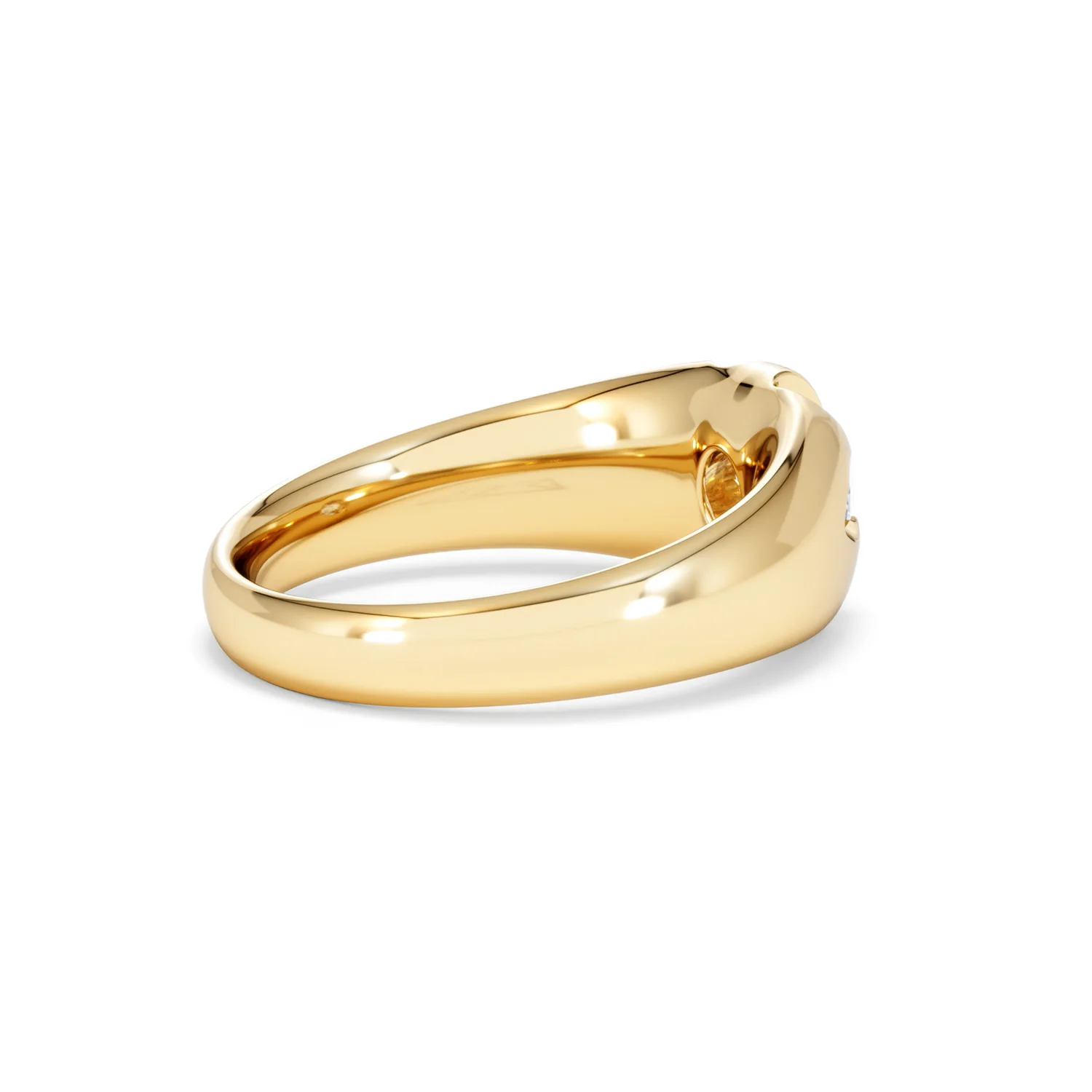 Lab Diamond Signet Ring 0.50ct Round Cut in 18K Gold Vermeil - Image 35
