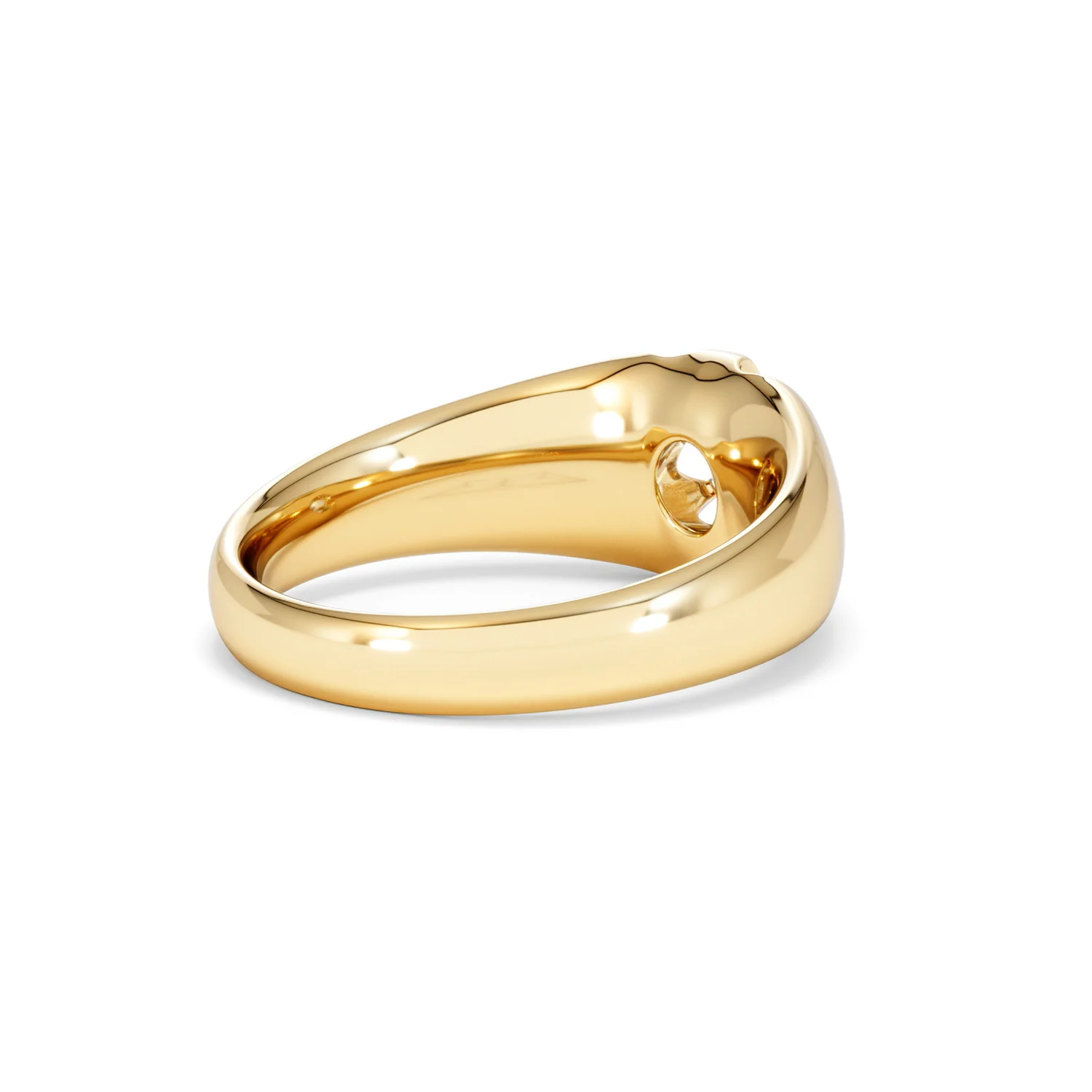 Lab Diamond Signet Ring 0.50ct Round Cut in 18K Gold Vermeil - Image 39
