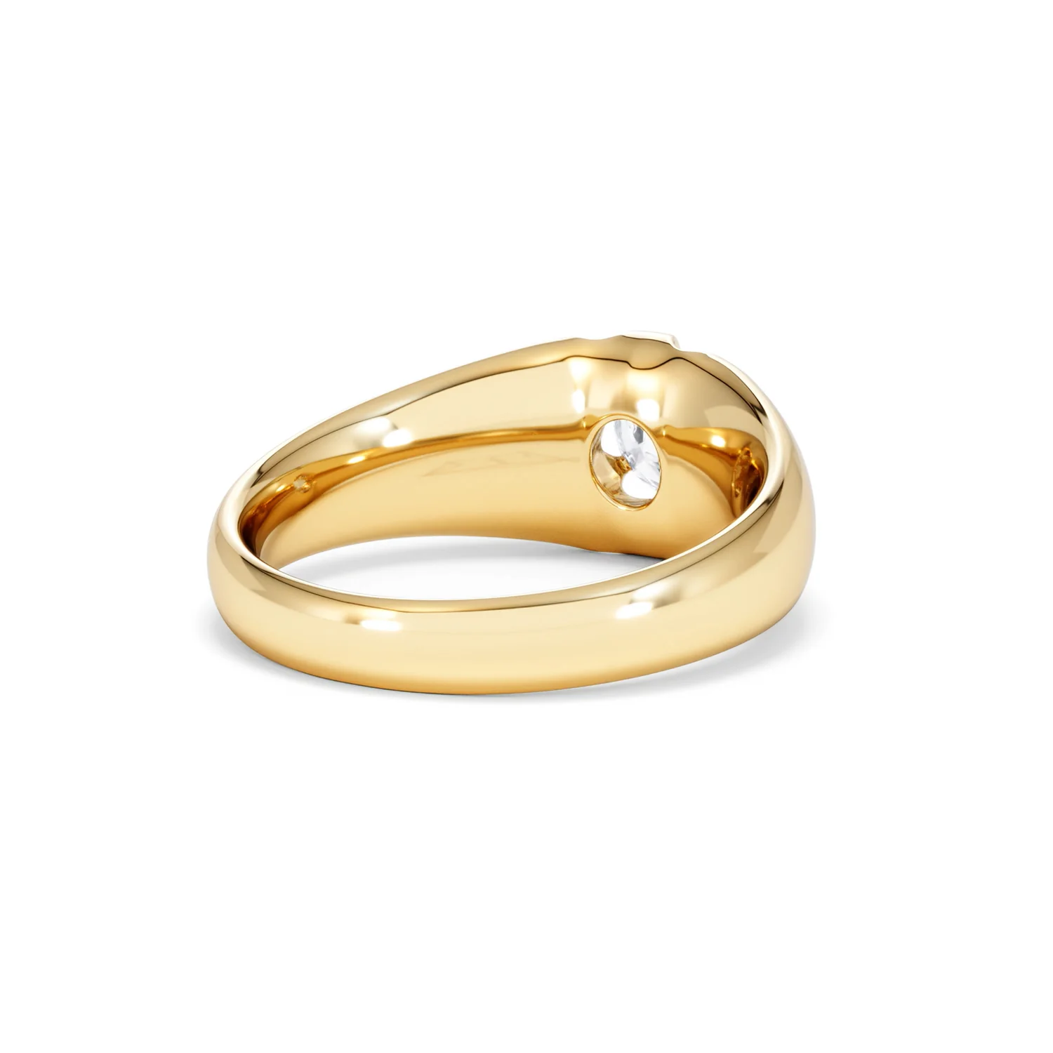 Lab Diamond Signet Ring 0.50ct Round Cut in 18K Gold Vermeil - Image 42