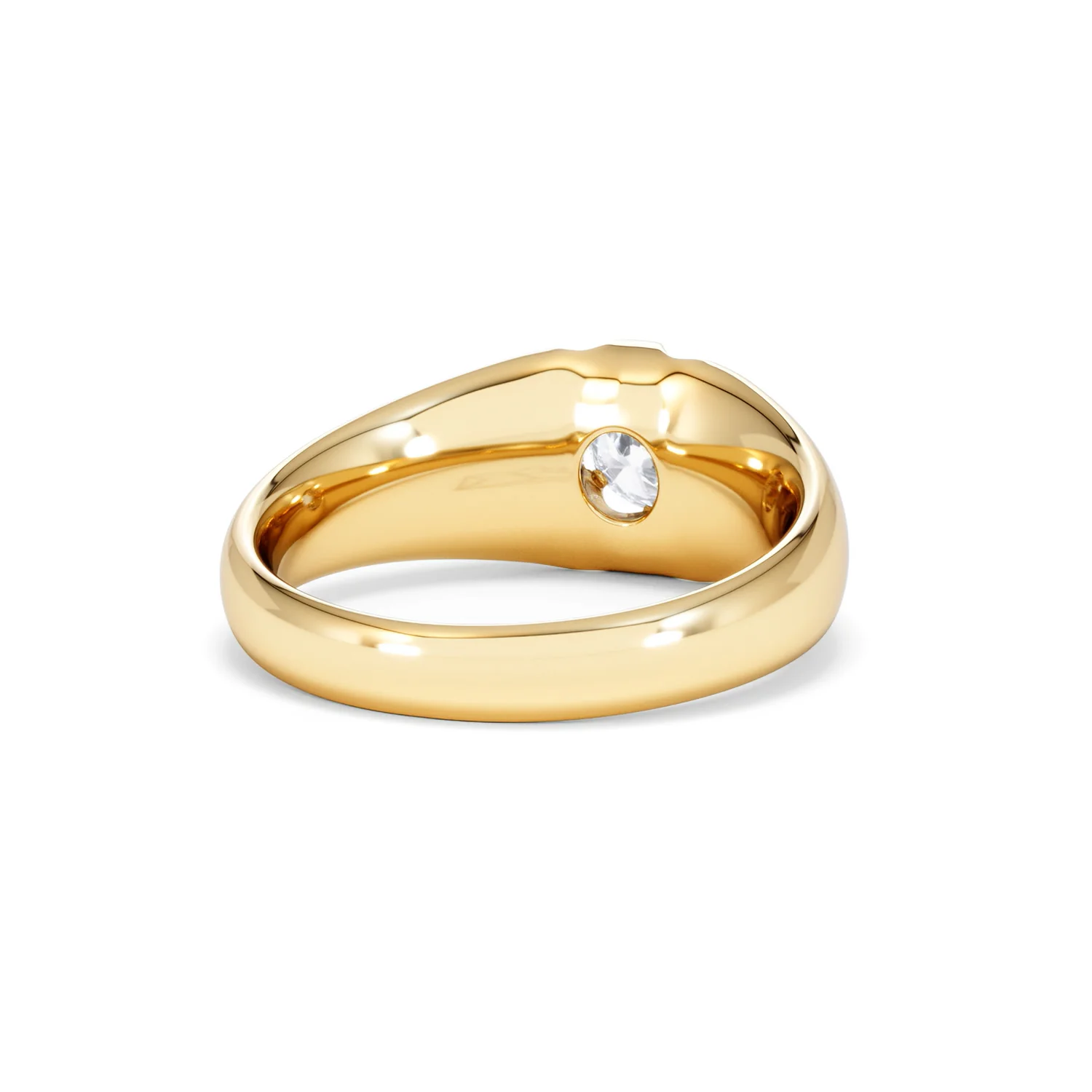 Lab Diamond Signet Ring 0.50ct Round Cut in 18K Gold Vermeil - Image 44