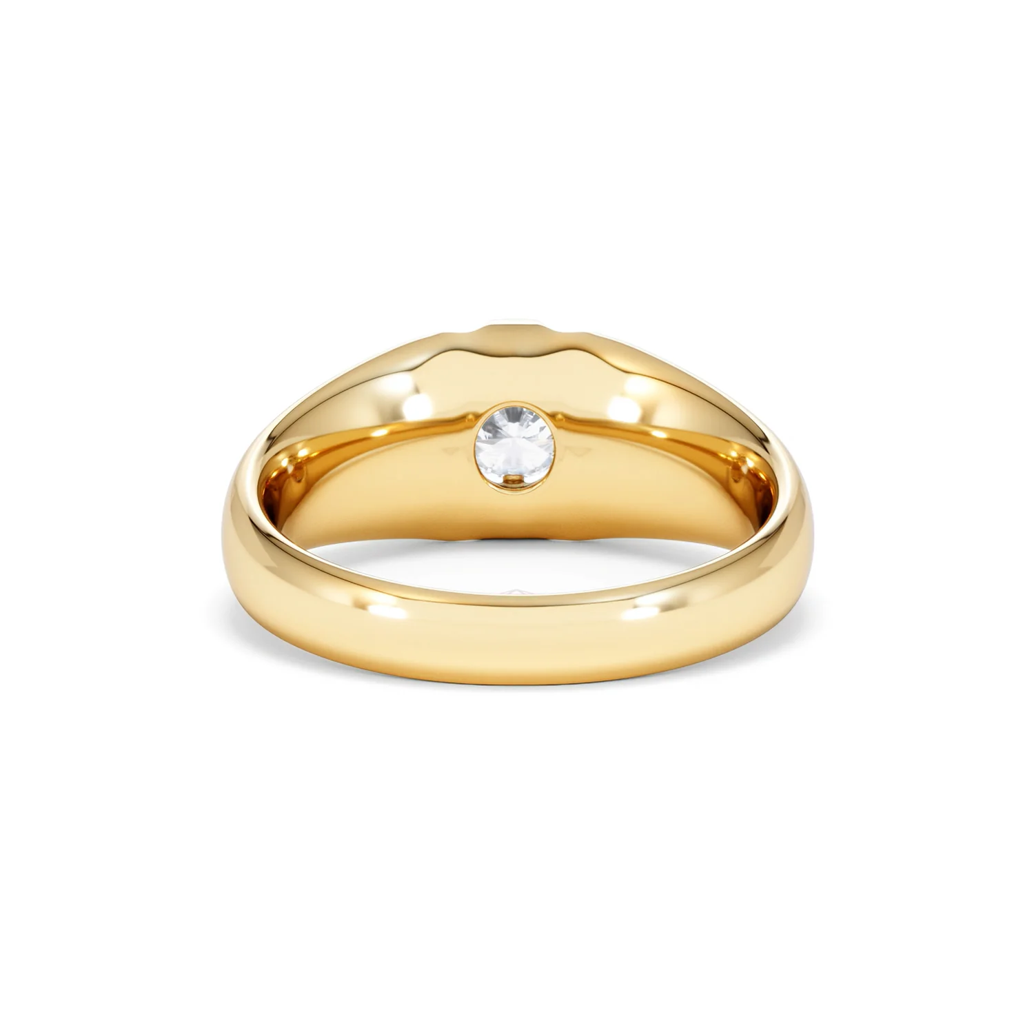 Lab Diamond Signet Ring 0.50ct Round Cut in 18K Gold Vermeil - Image 49