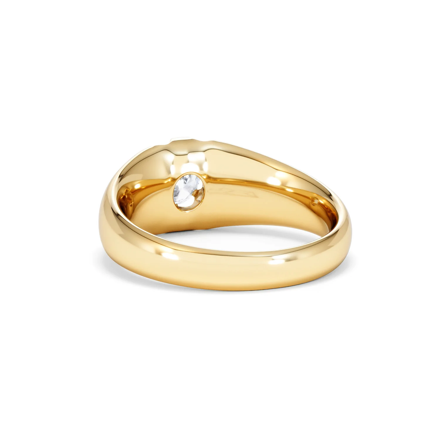 Lab Diamond Signet Ring 0.50ct Round Cut in 18K Gold Vermeil - Image 54