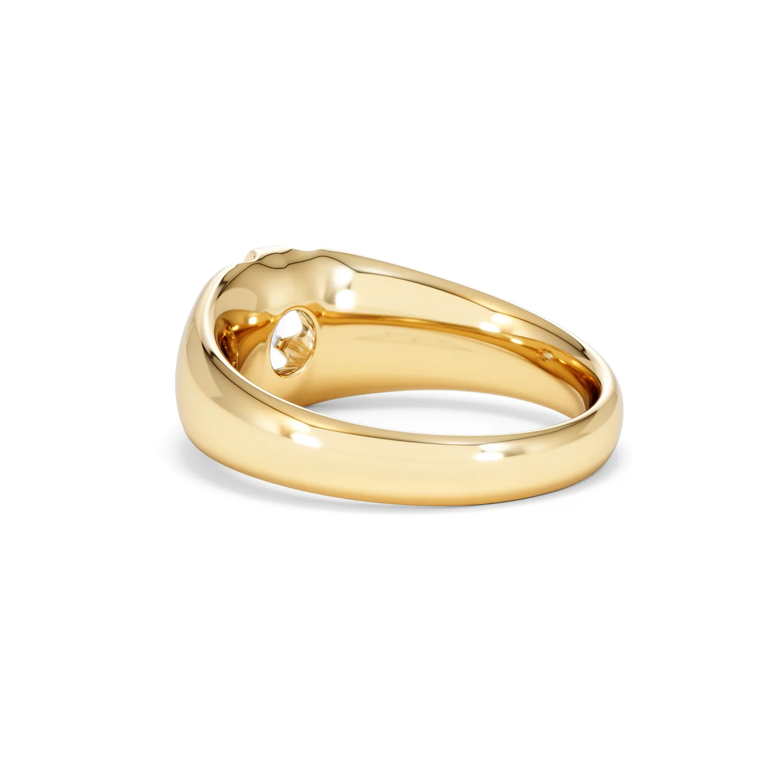 Lab Diamond Signet Ring 0.50ct Round Cut in 18K Gold Vermeil - Image 58