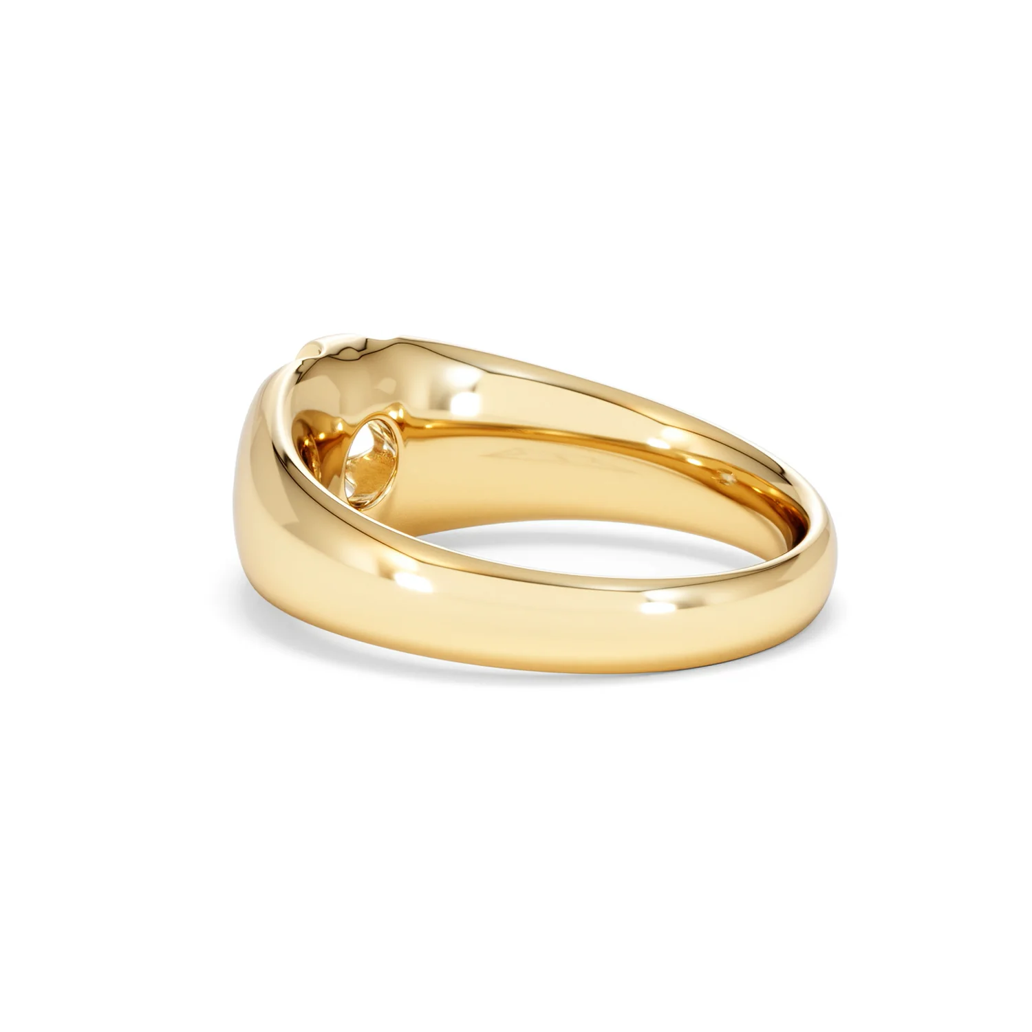 Lab Diamond Signet Ring 0.50ct Round Cut in 18K Gold Vermeil - Image 60