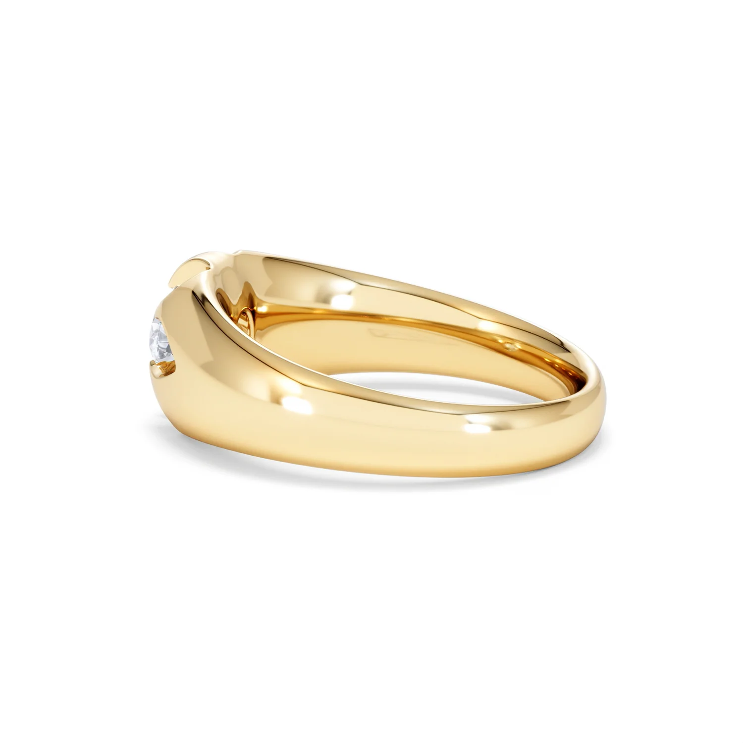Lab Diamond Signet Ring 0.50ct Round Cut in 18K Gold Vermeil - Image 65