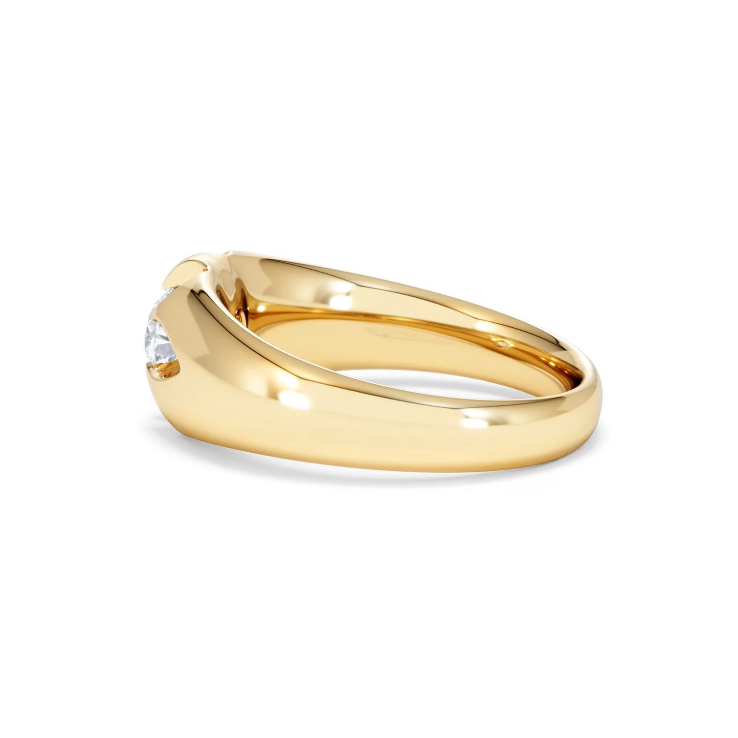 Lab Diamond Signet Ring 0.50ct Round Cut in 18K Gold Vermeil - Image 66