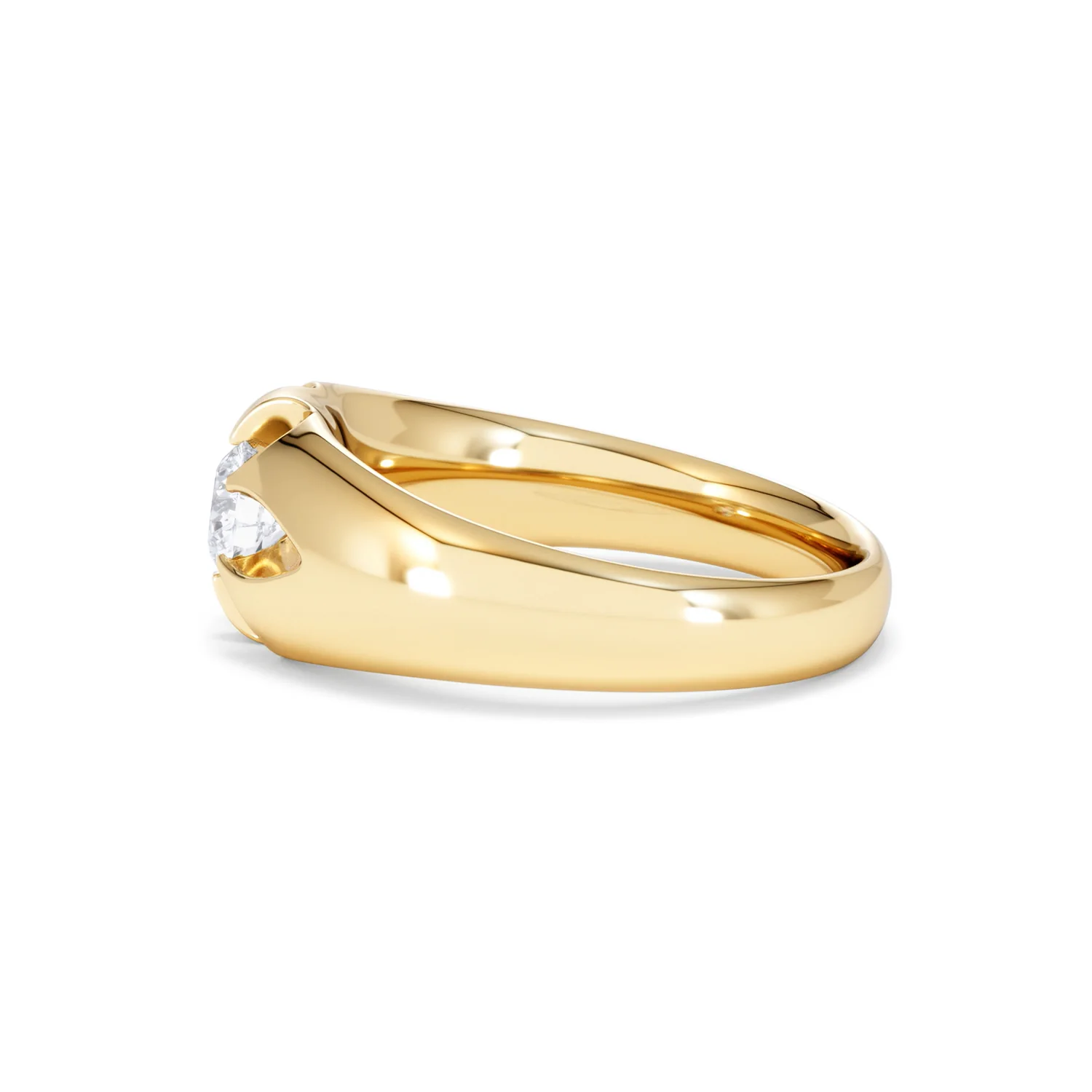 Lab Diamond Signet Ring 0.50ct Round Cut in 18K Gold Vermeil - Image 69