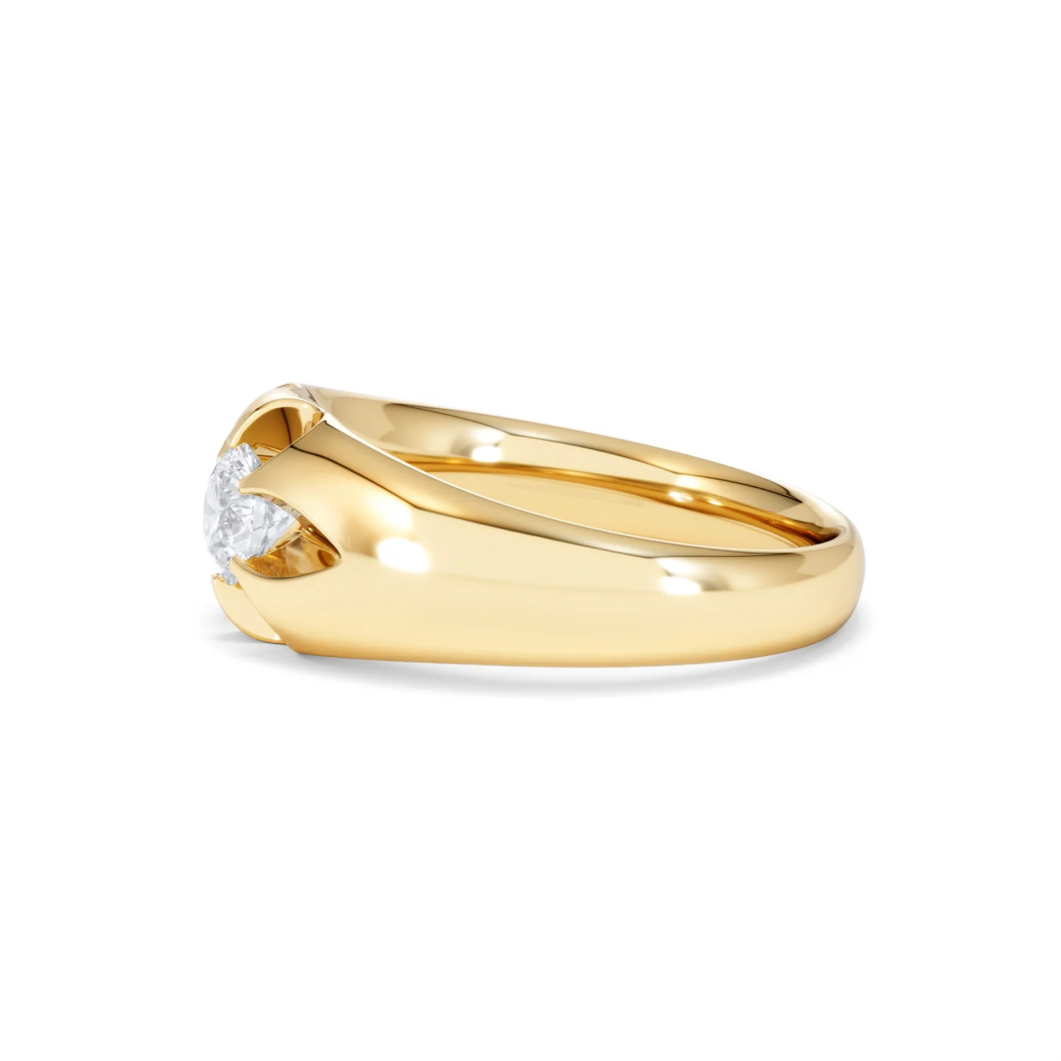 Lab Diamond Signet Ring 0.50ct Round Cut in 18K Gold Vermeil - Image 72