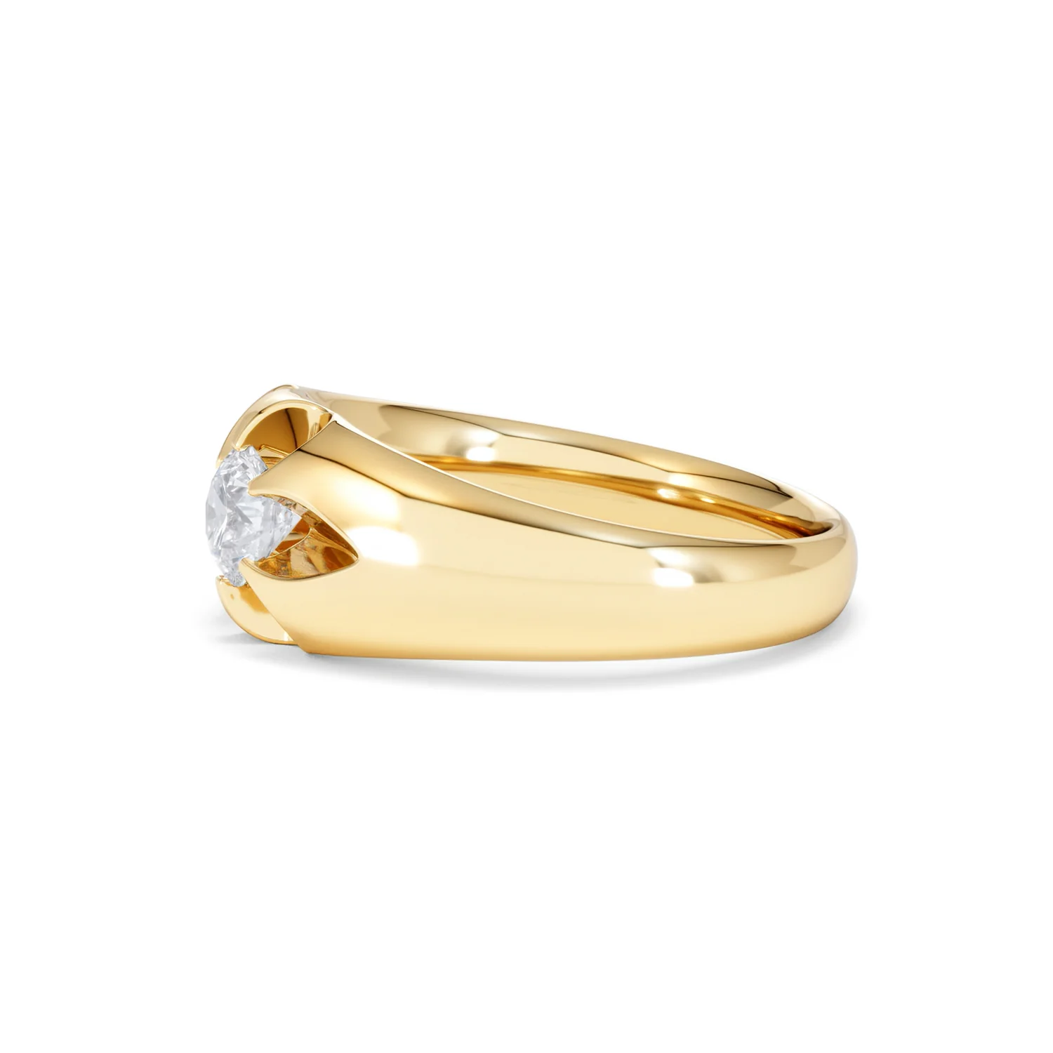 Lab Diamond Signet Ring 0.50ct Round Cut in 18K Gold Vermeil - Image 73