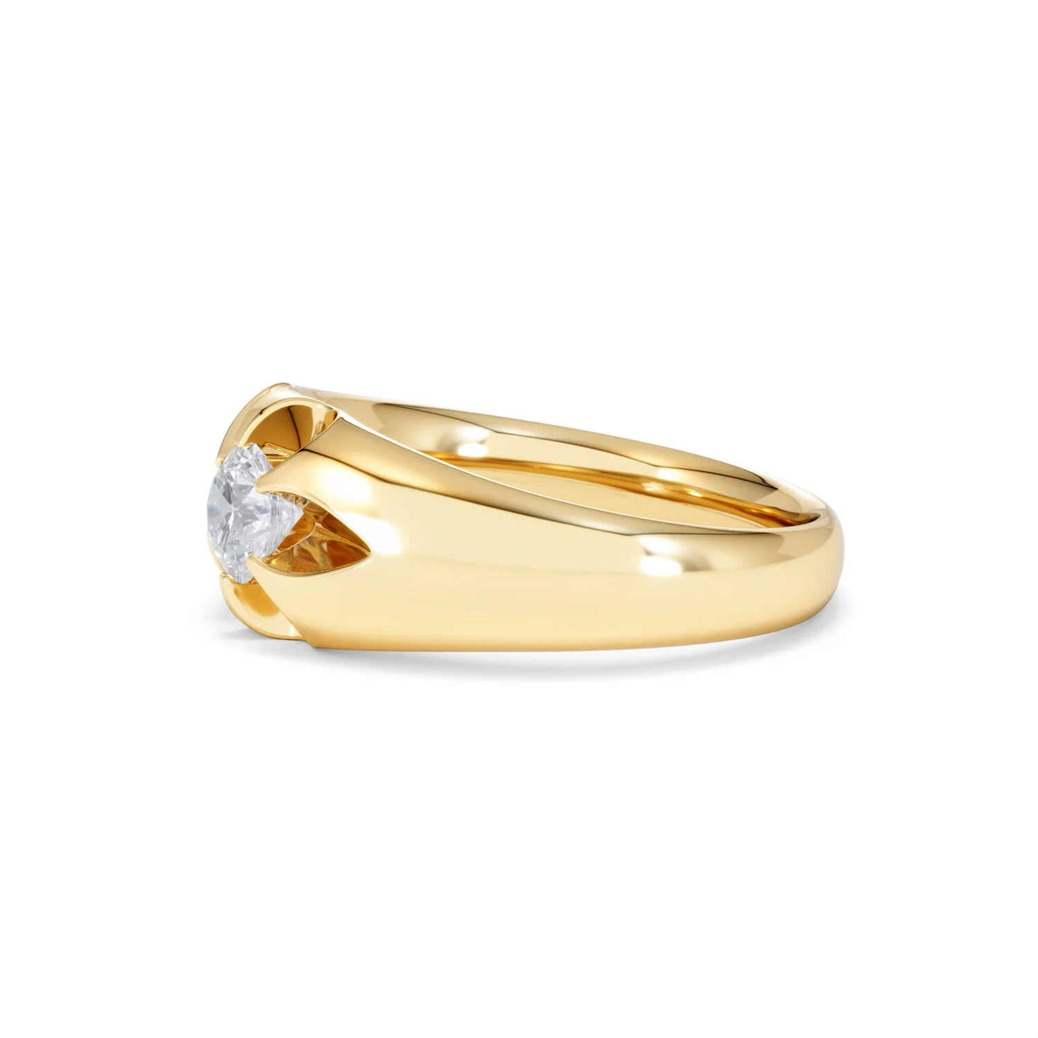 Lab Diamond Signet Ring 0.50ct Round Cut in 18K Gold Vermeil - Image 74