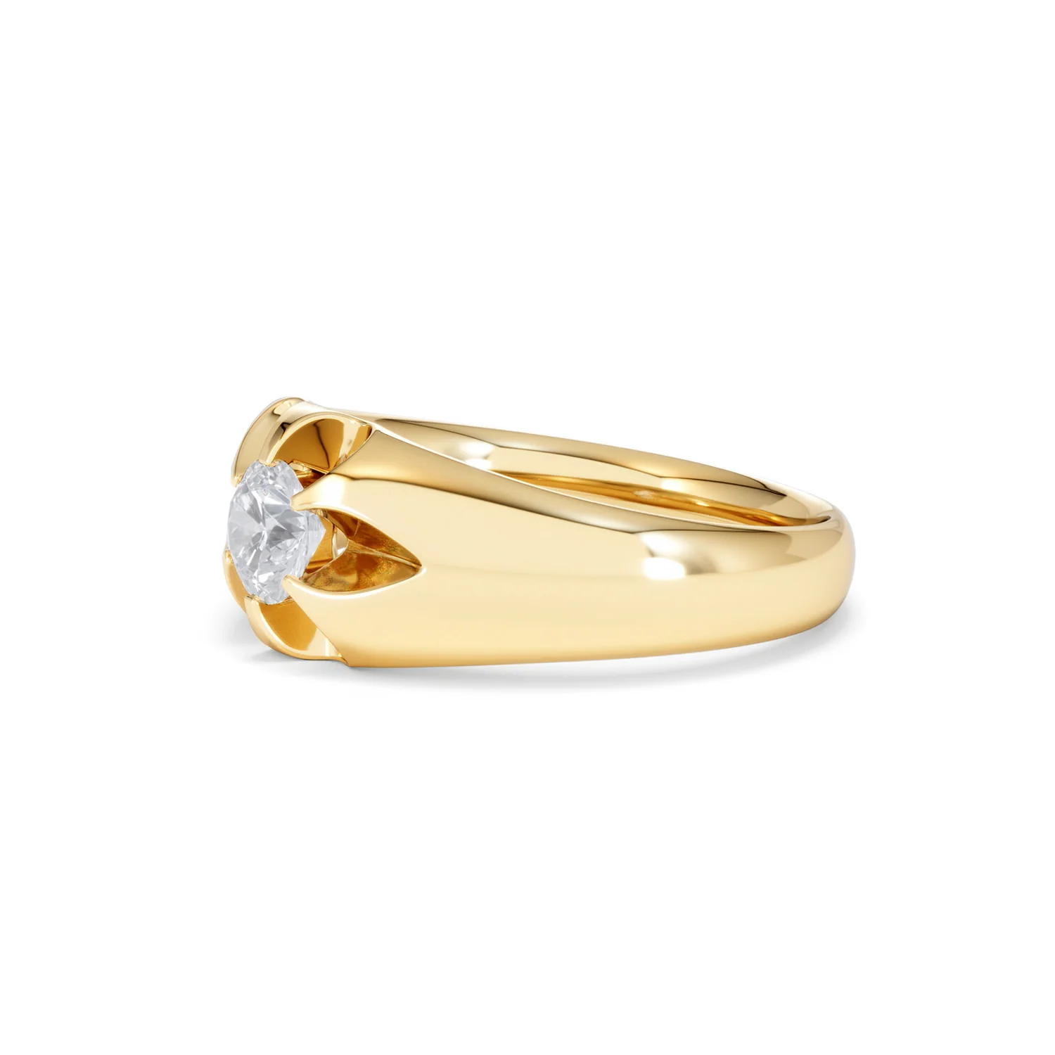 Lab Diamond Signet Ring 0.50ct Round Cut in 18K Gold Vermeil - Image 76