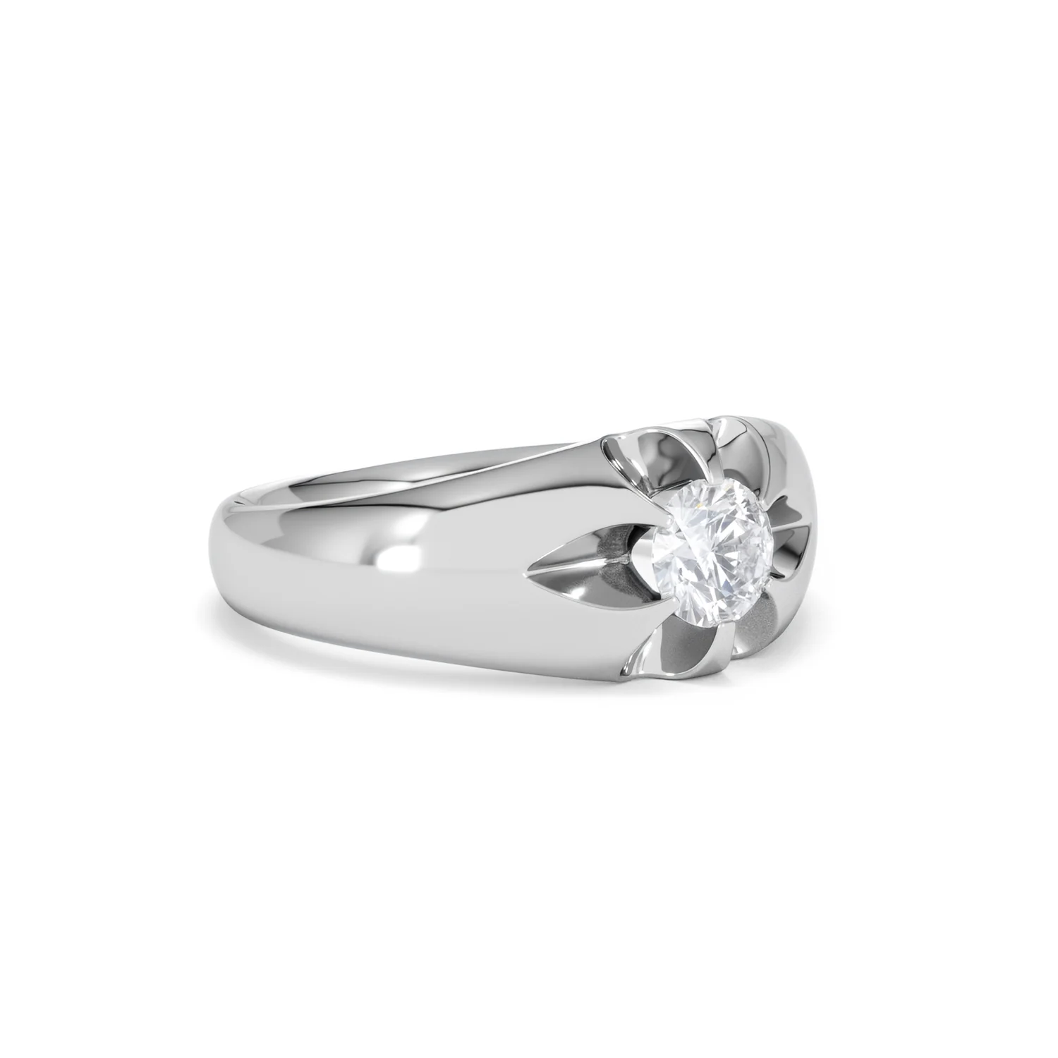 Lab Diamond Signet Ring 0.50ct Round Cut in 925 Silver - Image 16