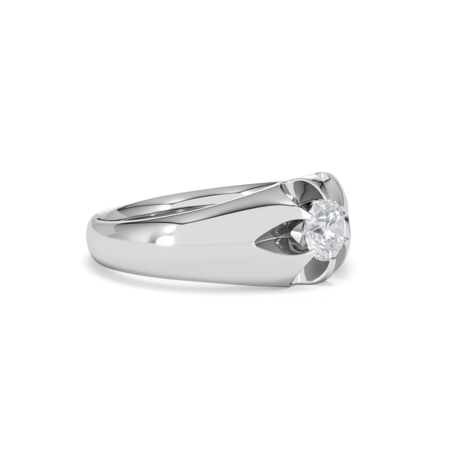 Lab Diamond Signet Ring 0.50ct Round Cut in 925 Silver - Image 19