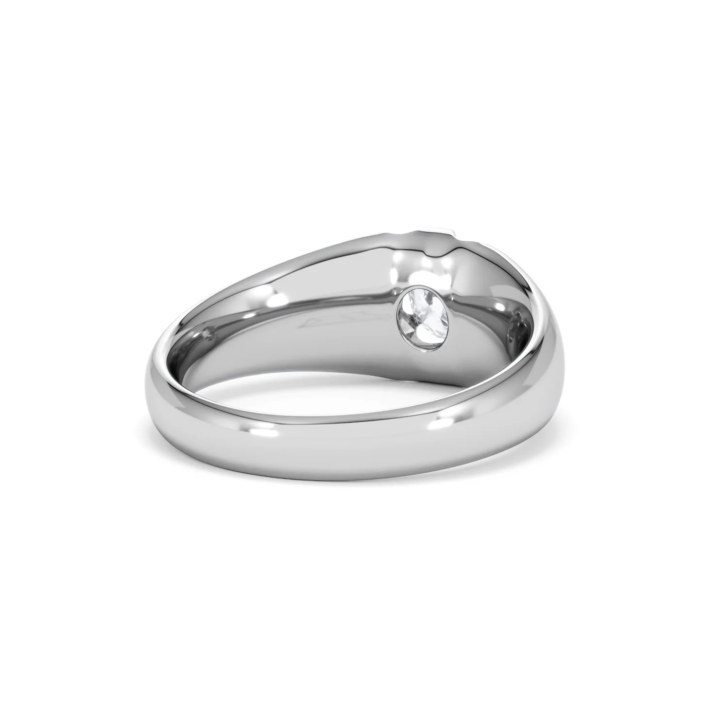 Lab Diamond Signet Ring 0.50ct Round Cut in 925 Silver - Image 42