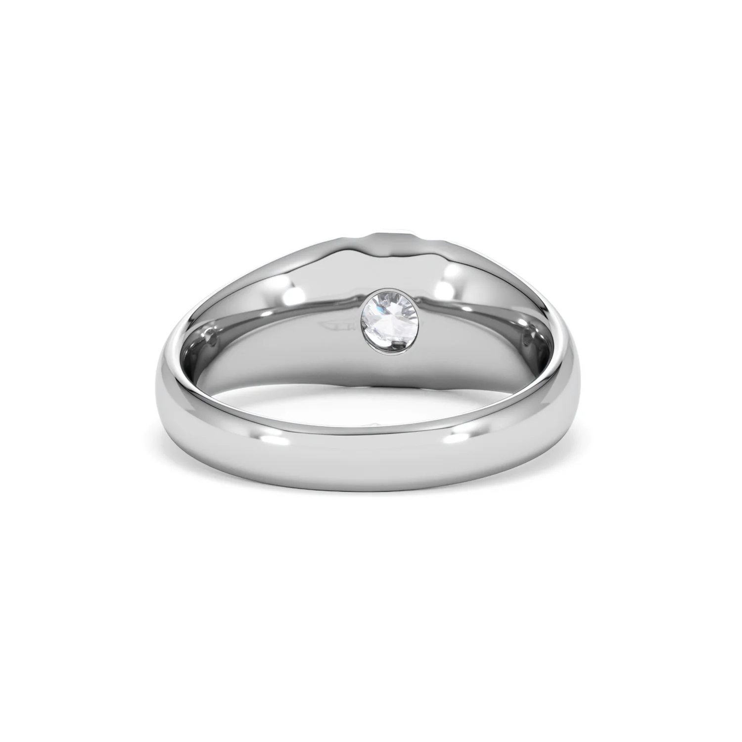 Lab Diamond Signet Ring 0.50ct Round Cut in 925 Silver - Image 46