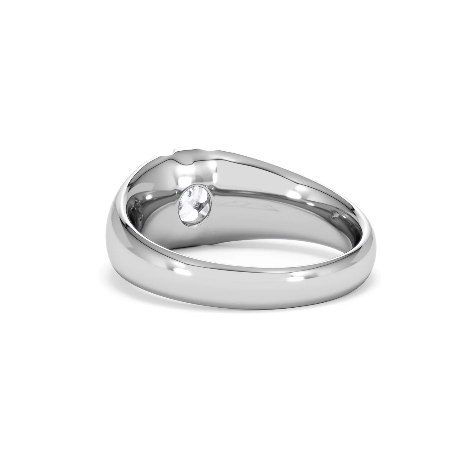 Lab Diamond Signet Ring 0.50ct Round Cut in 925 Silver - Image 54