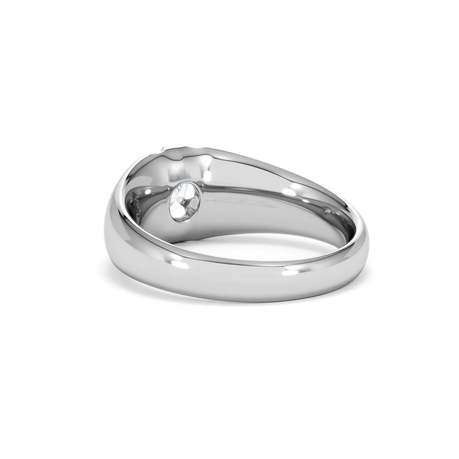 Lab Diamond Signet Ring 0.50ct Round Cut in 925 Silver - Image 55