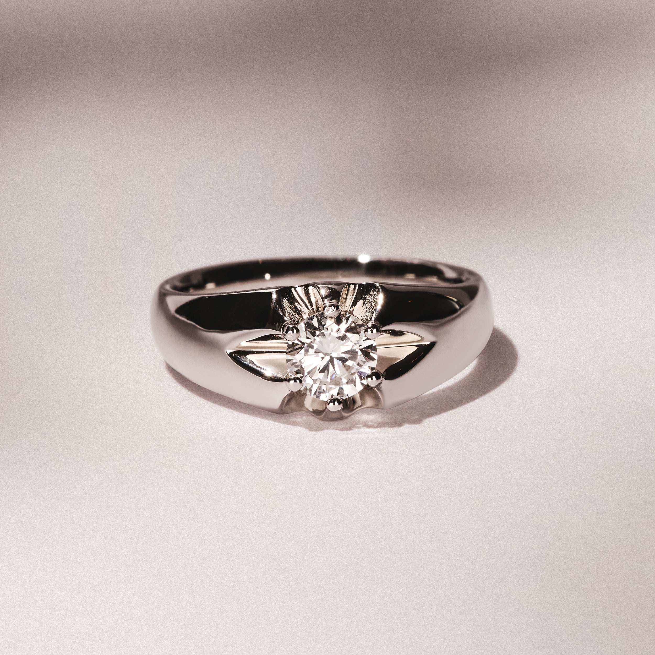 Lab Diamond Signet Ring 0.50ct Round Cut in 925 Silver - Image 6